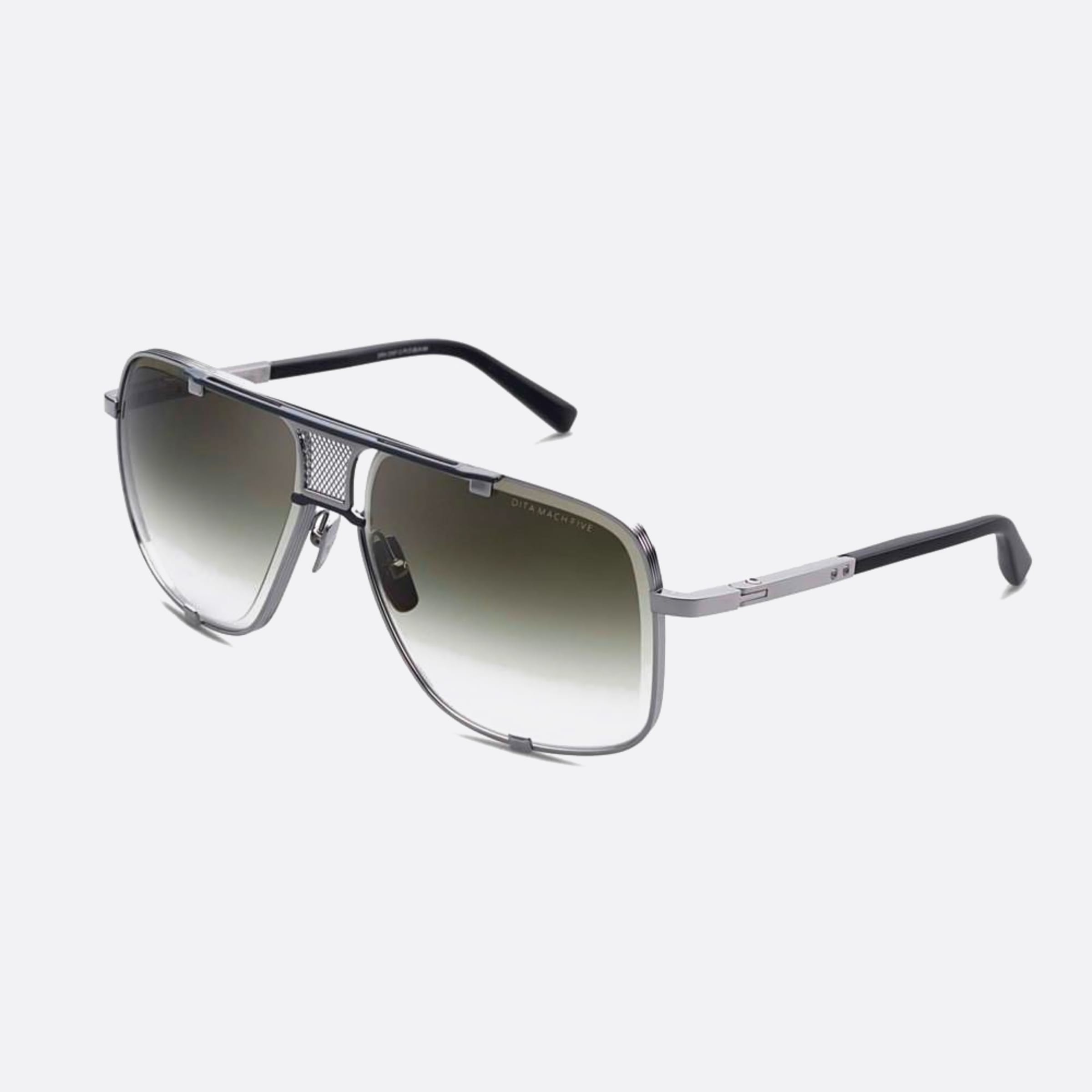 Dita 64mm Mach Five Pld Blk Black Pilot Unisex Sunglasses - Side View