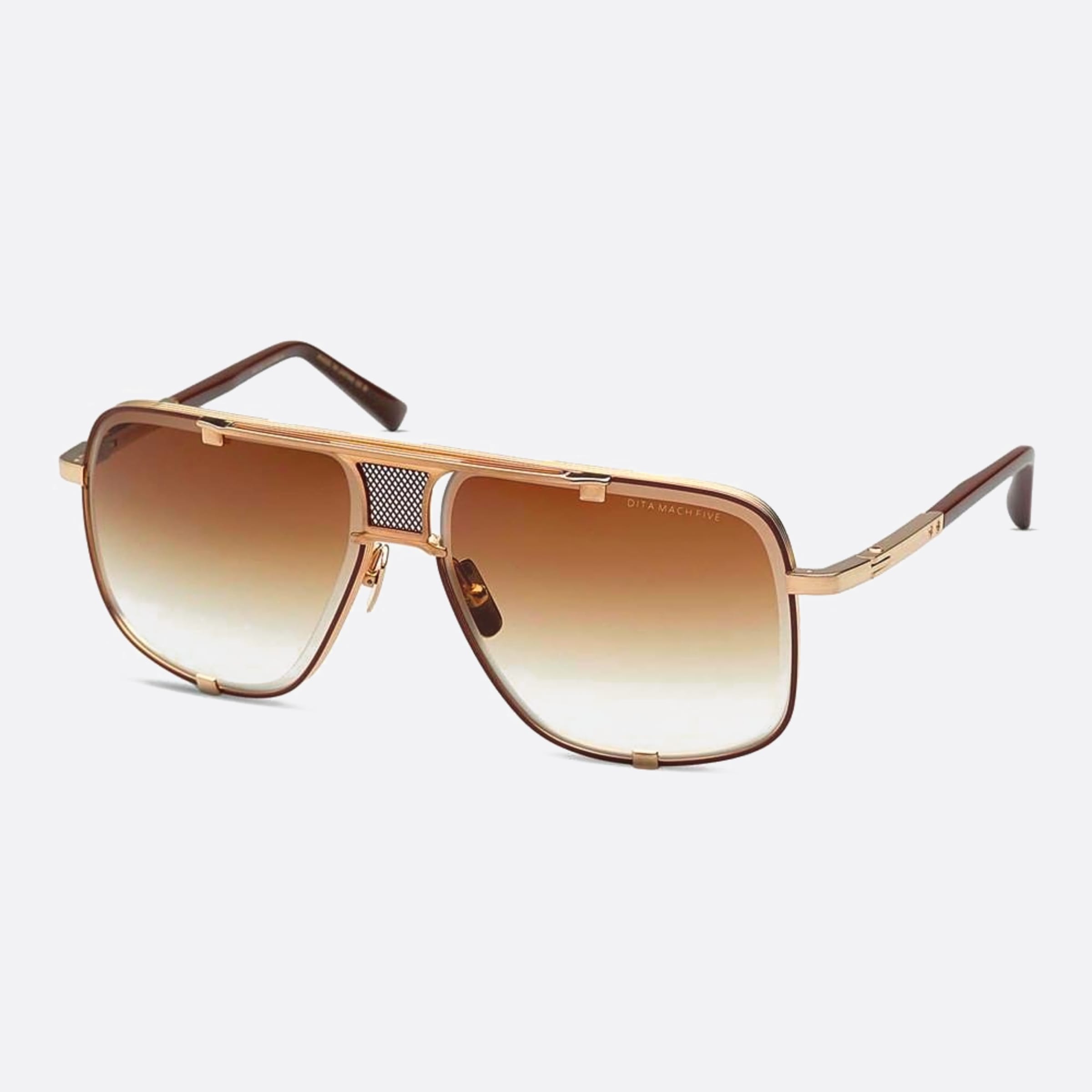 Dita 64mm Mach Five Gld Brn Gold Pilot Unisex Sunglasses - Side View
