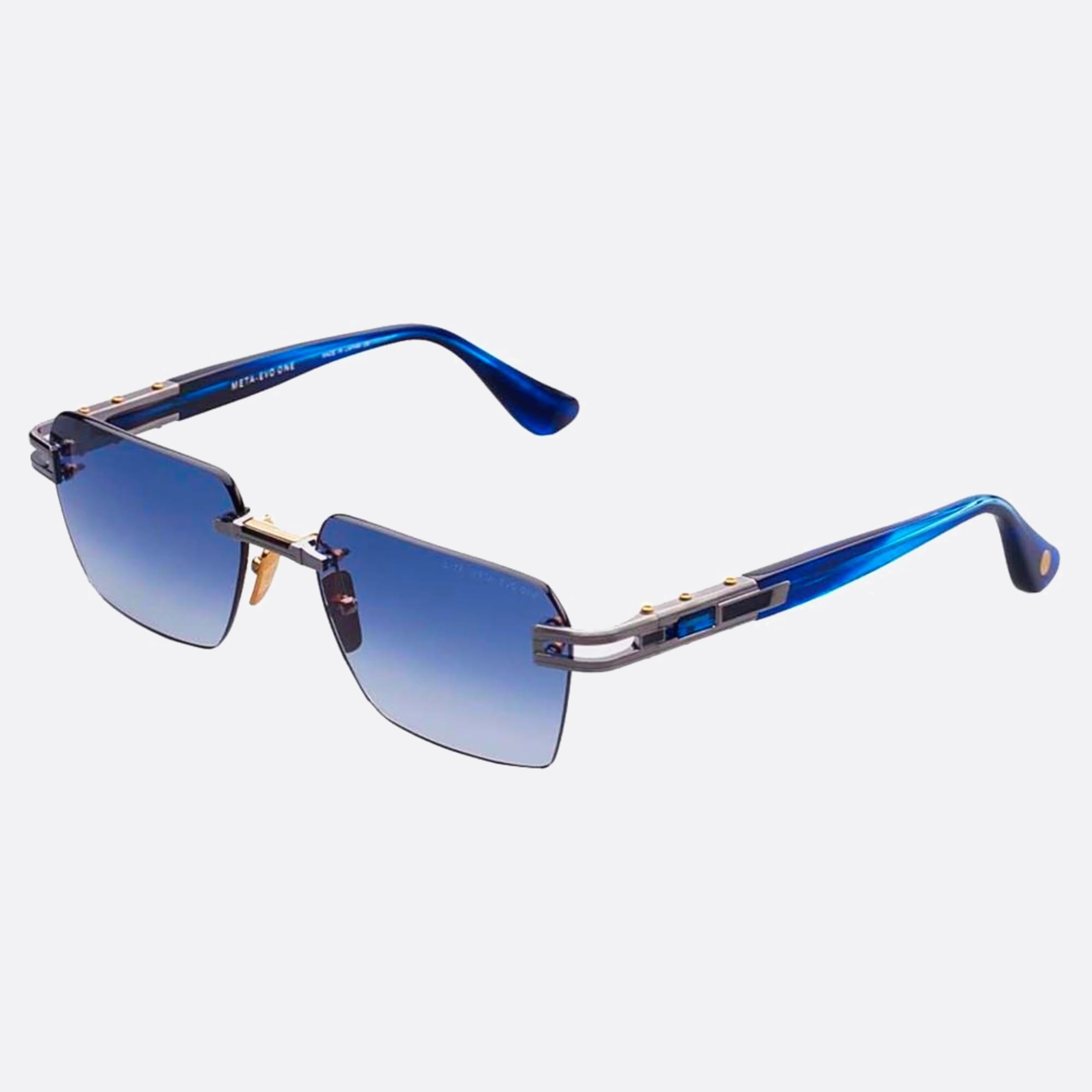 Dita 56mm Meta Evo One Blue Geometric Unisex Sunglasses - Side View