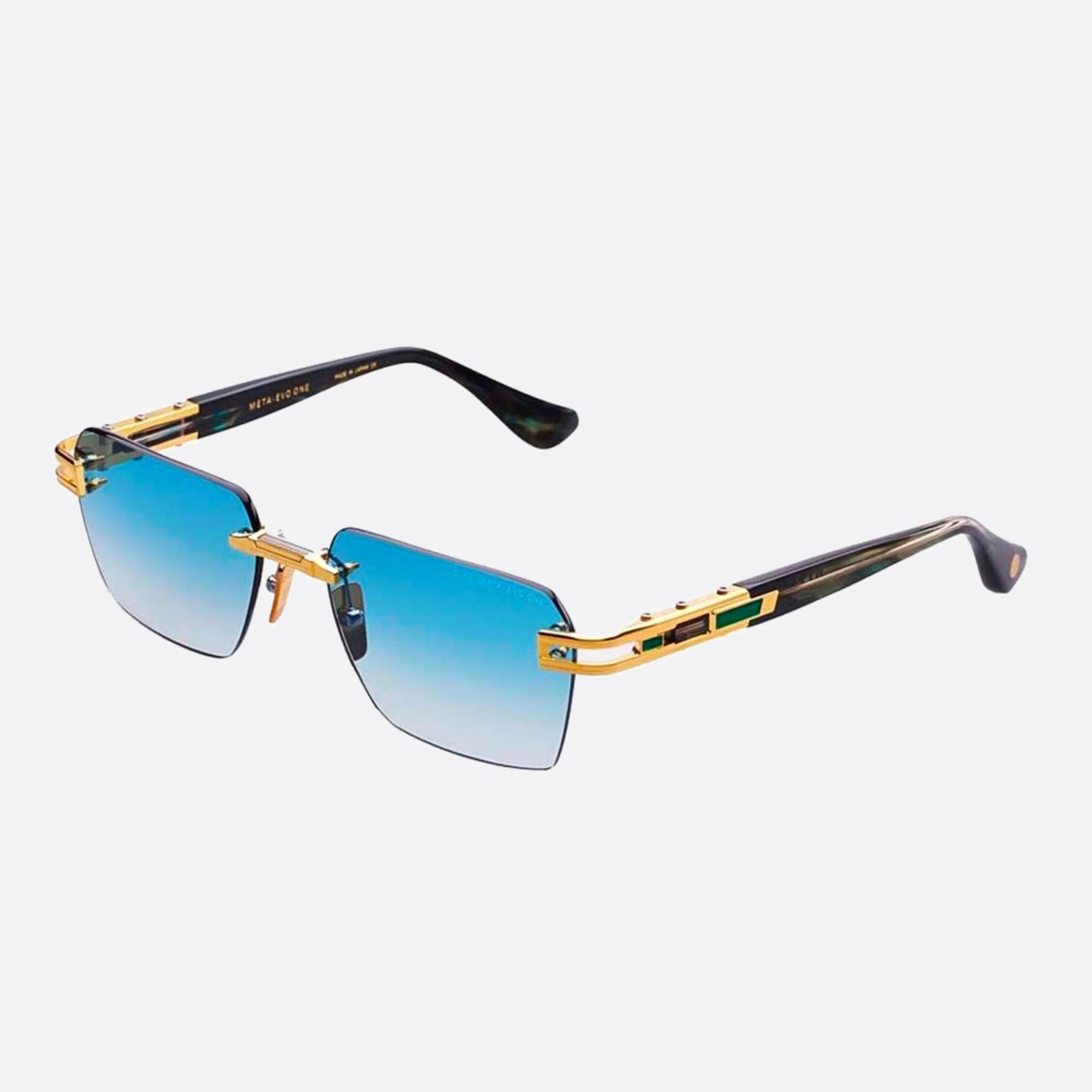 Dita 56mm Meta Evo One Yellow Geometric Unisex Sunglasses - Side View