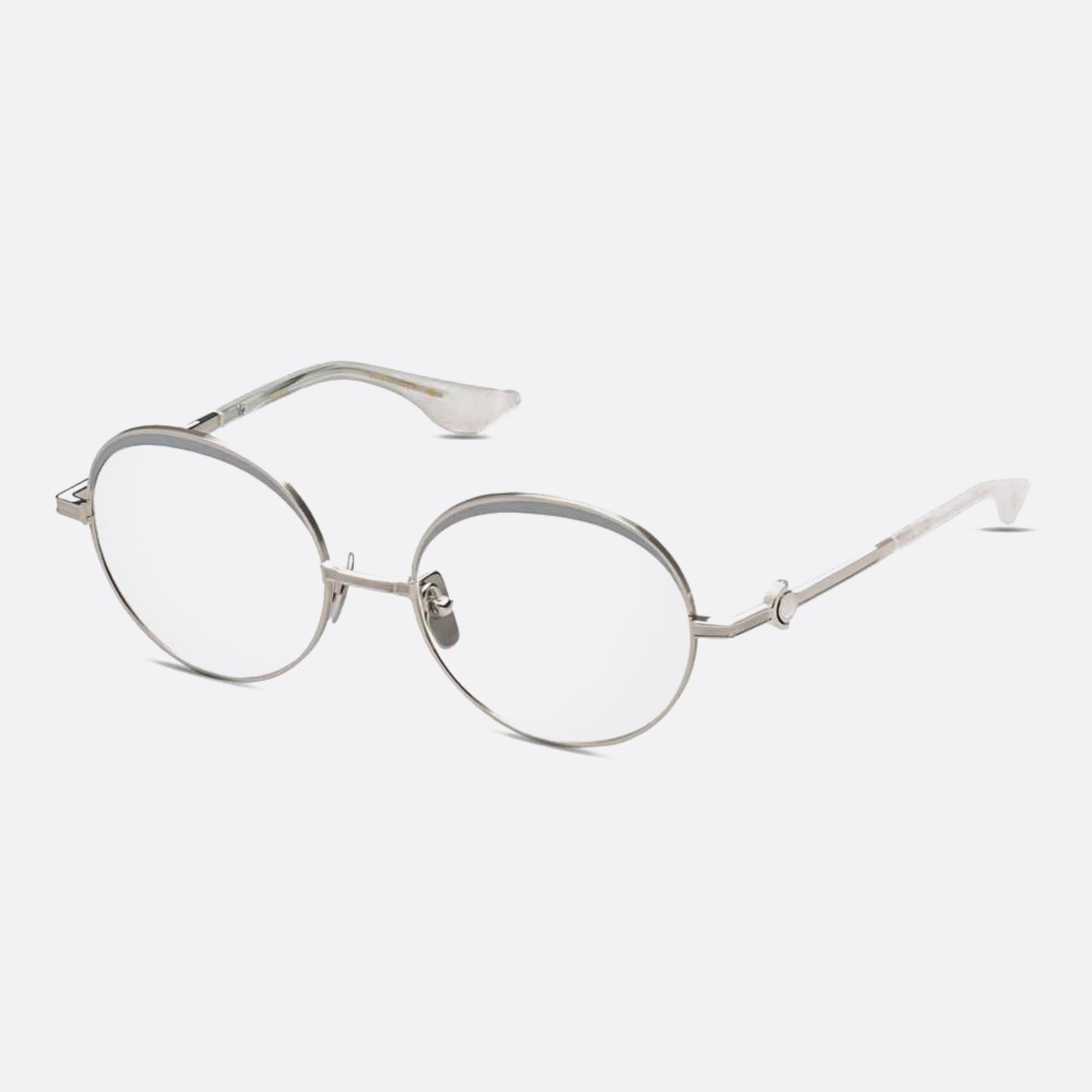 Dita 55mm Nukou Silver Round Unisex Eyeglasses - Side View