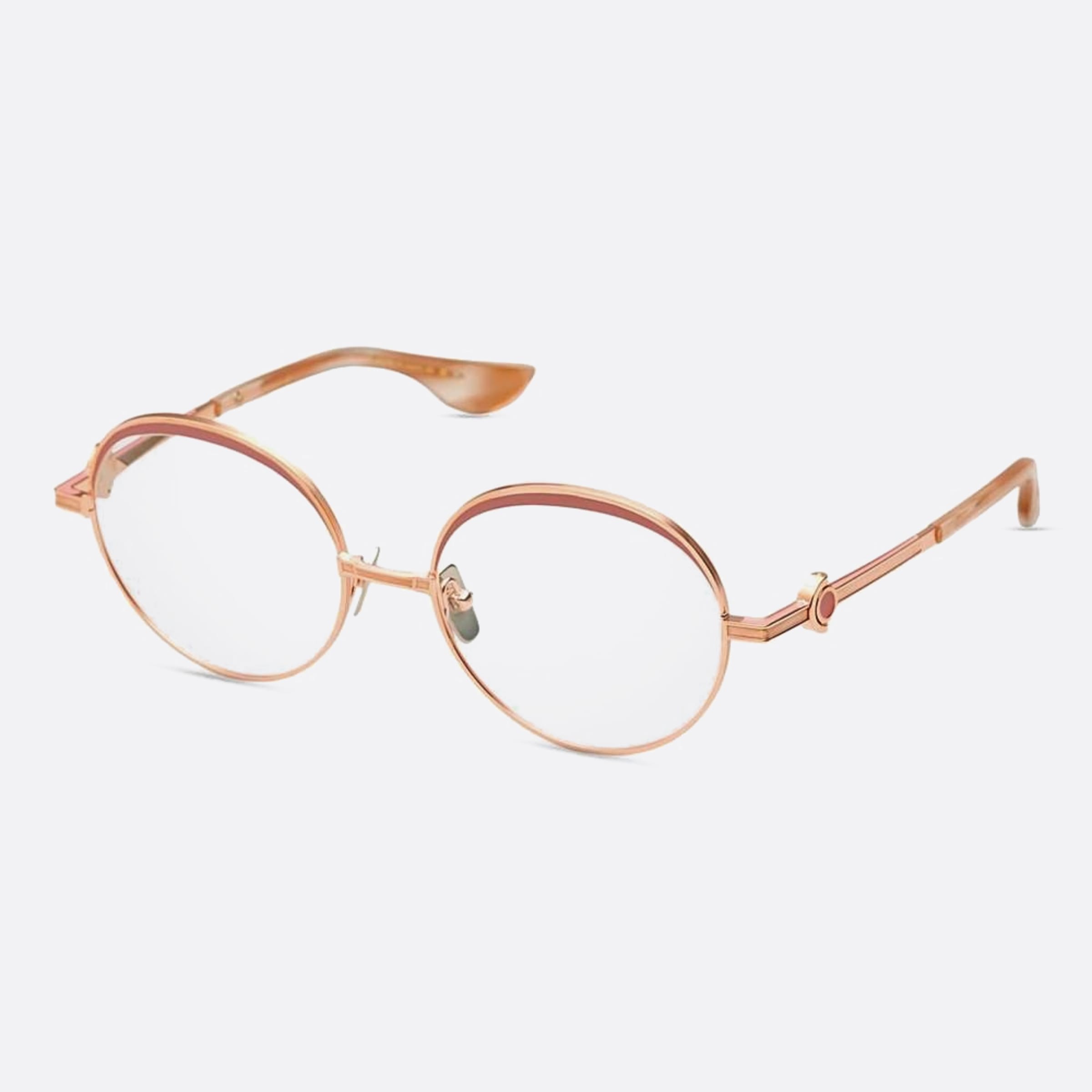 Dita 55mm Nukou Rose Gold Round Unisex Eyeglasses - Side View
