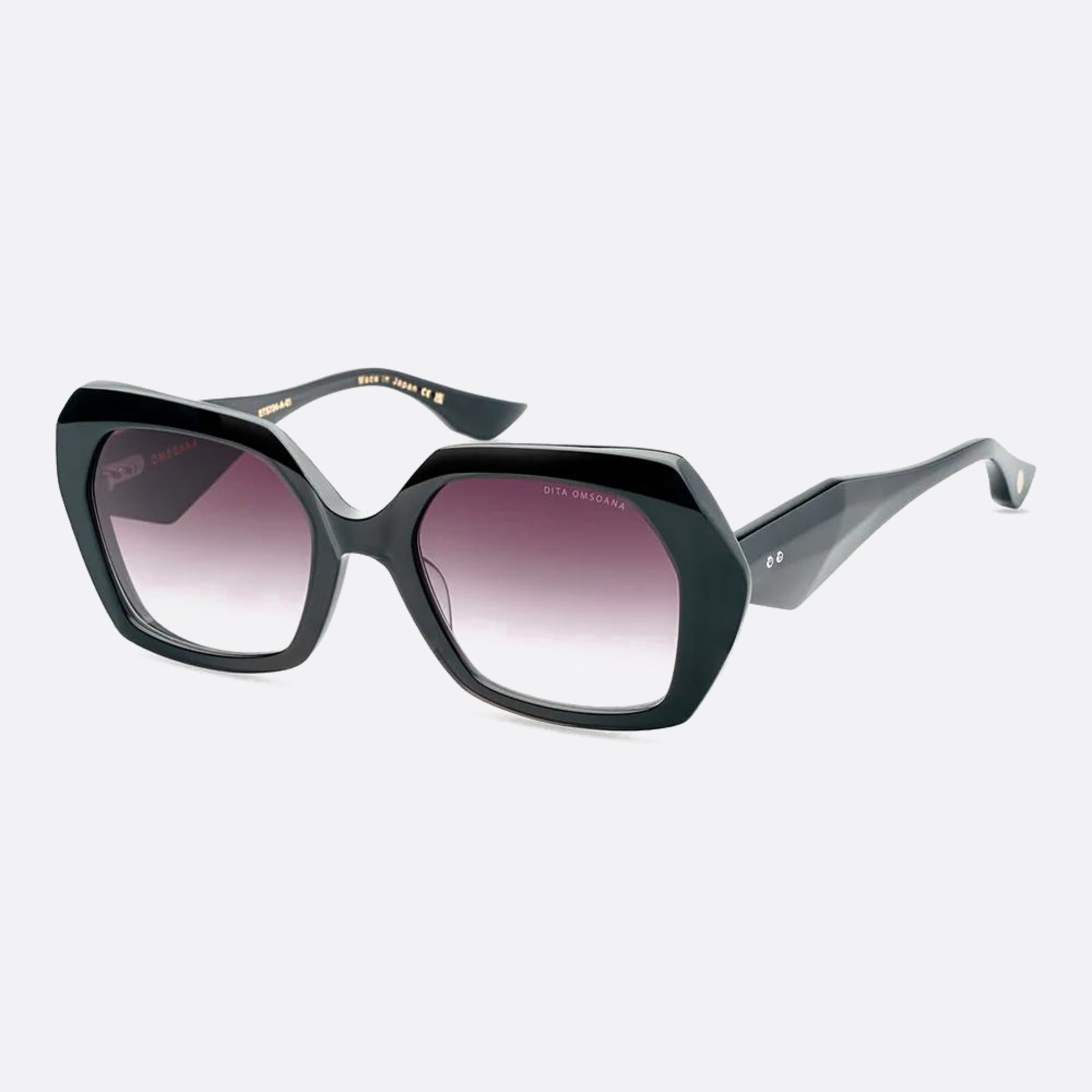 Dita 01mm Omsoana Dts724 Black Geometric Unisex Sunglasses - Side View