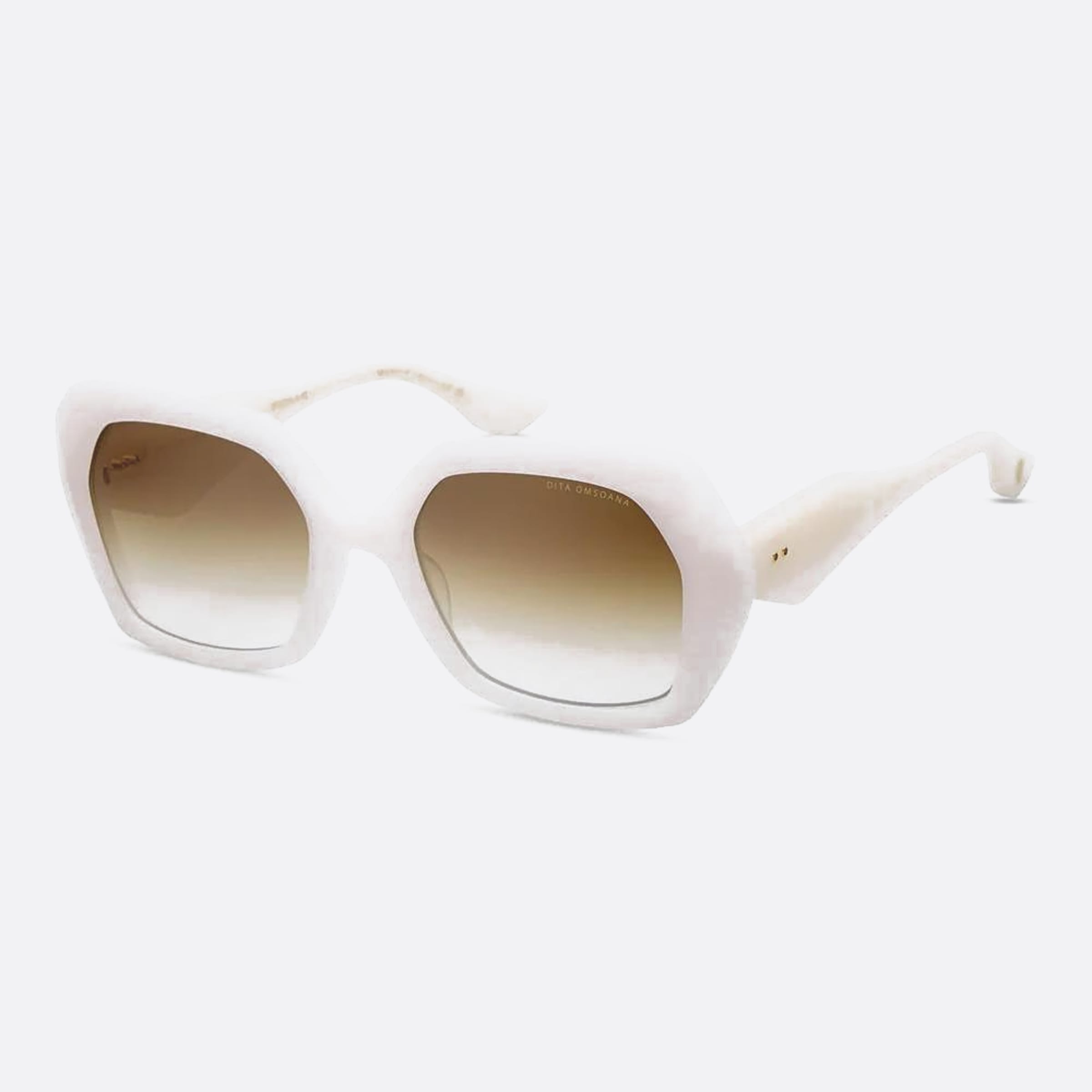 Dita 02mm Omsoana Dts724 White Geometric Unisex Sunglasses - Side View