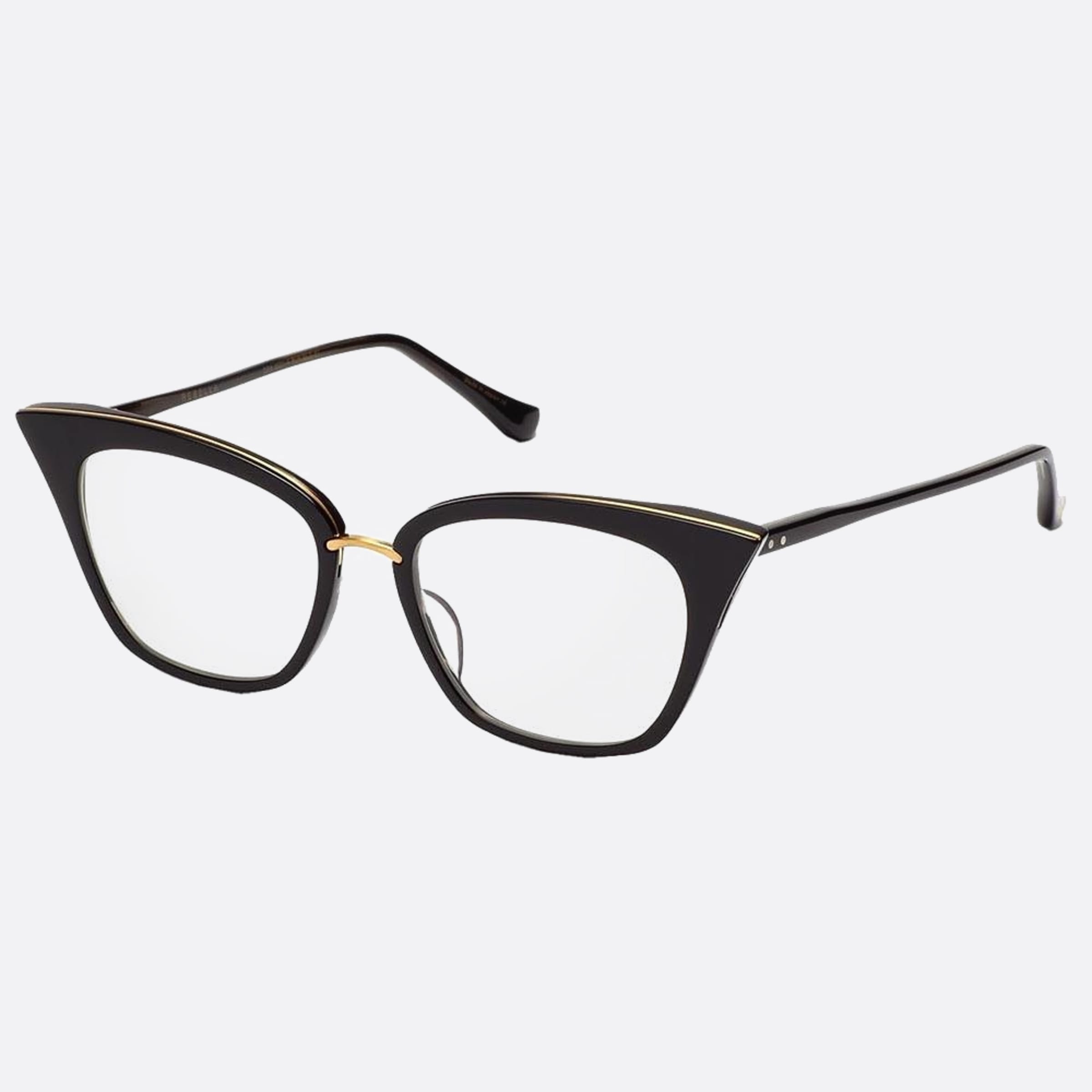 Dita 51mm Rebella Blk Gld Black Cat Eye Unisex Eyeglasses - Side View