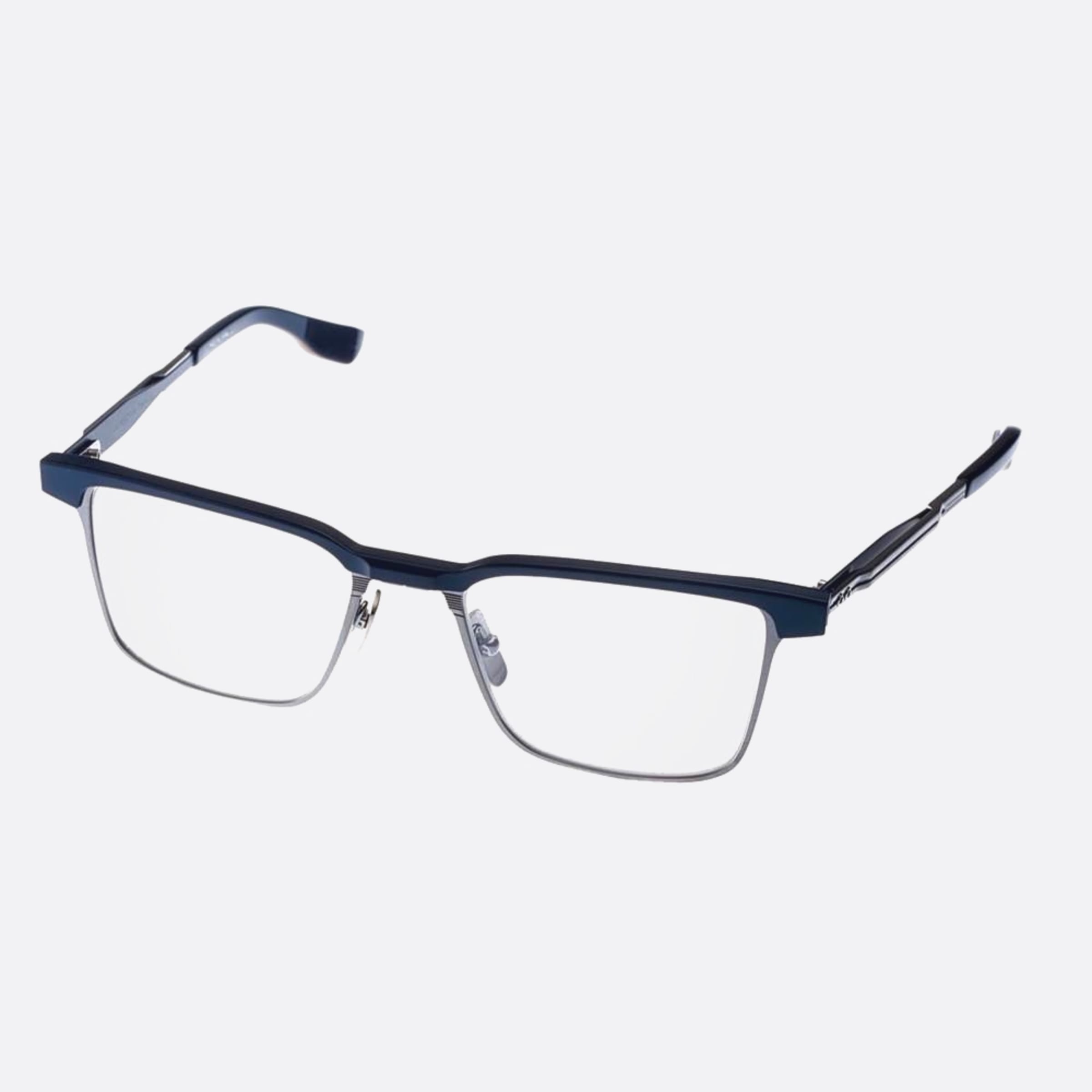 Dita 53mm Senator Three Blue Geometric Unisex Eyeglasses - Side View