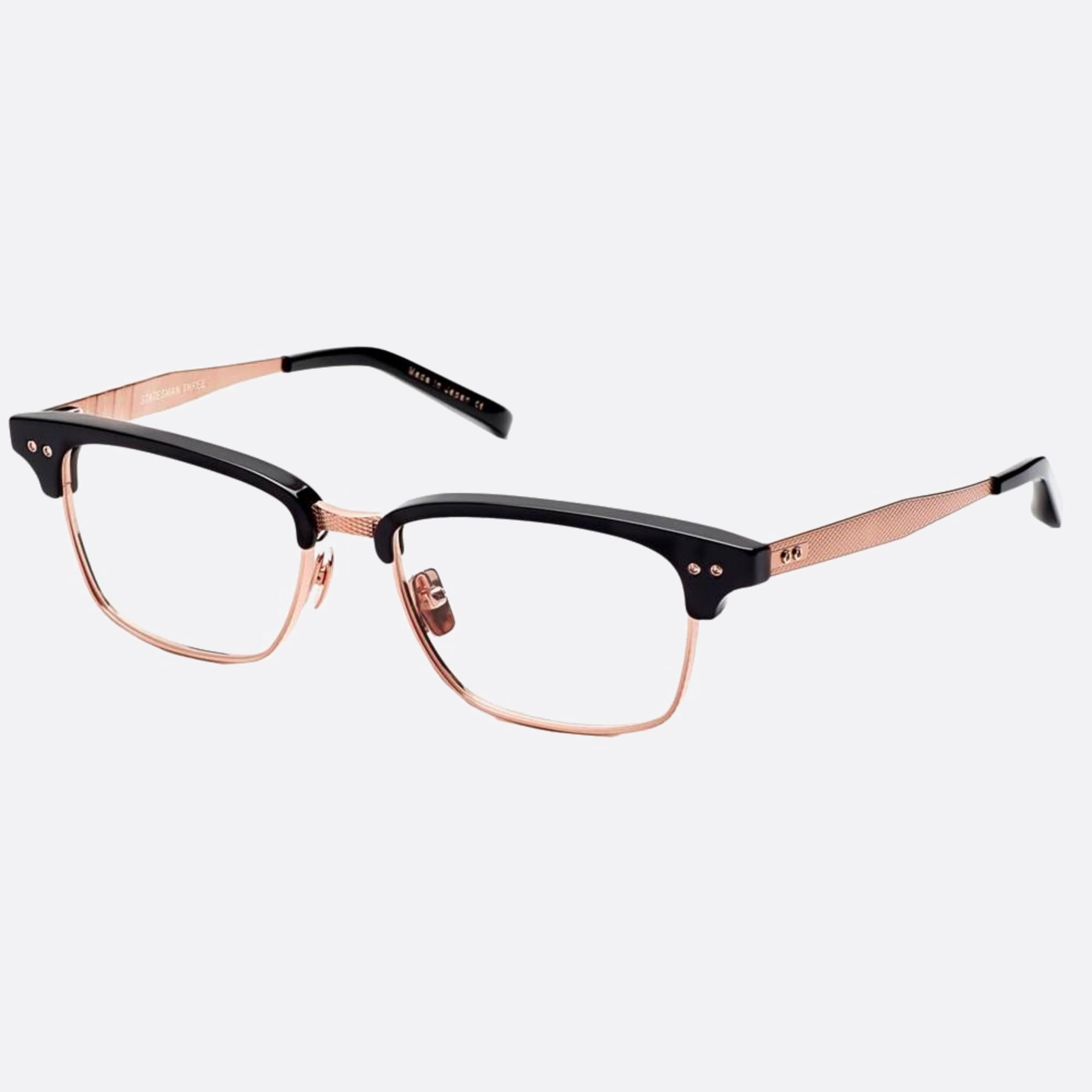 Dita 55mm Statesman Three Blk Rgd Black Geometric Unisex Eyeglasses - Side View