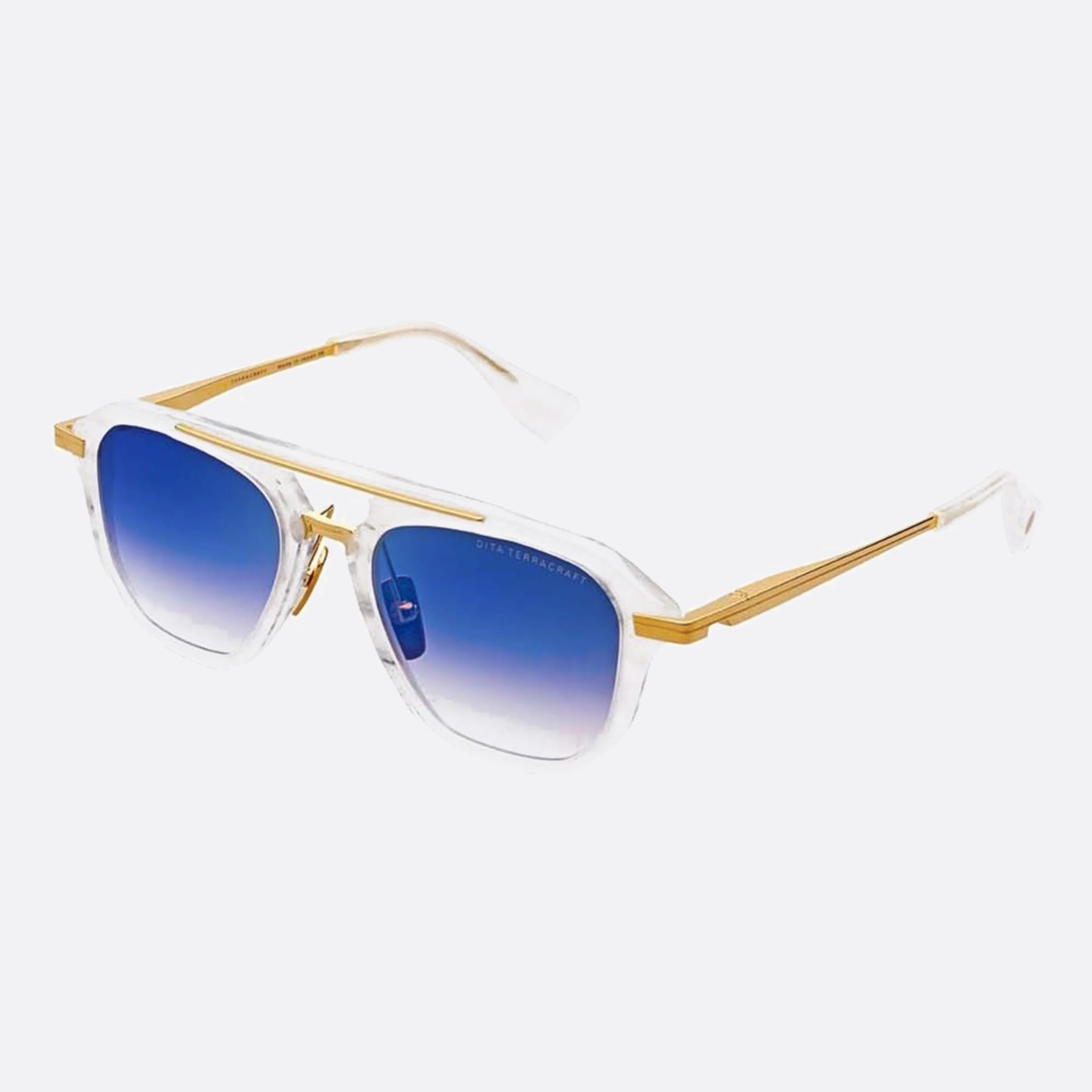 Dita 02mm Terracraft White Geometric Unisex Sunglasses - Side View