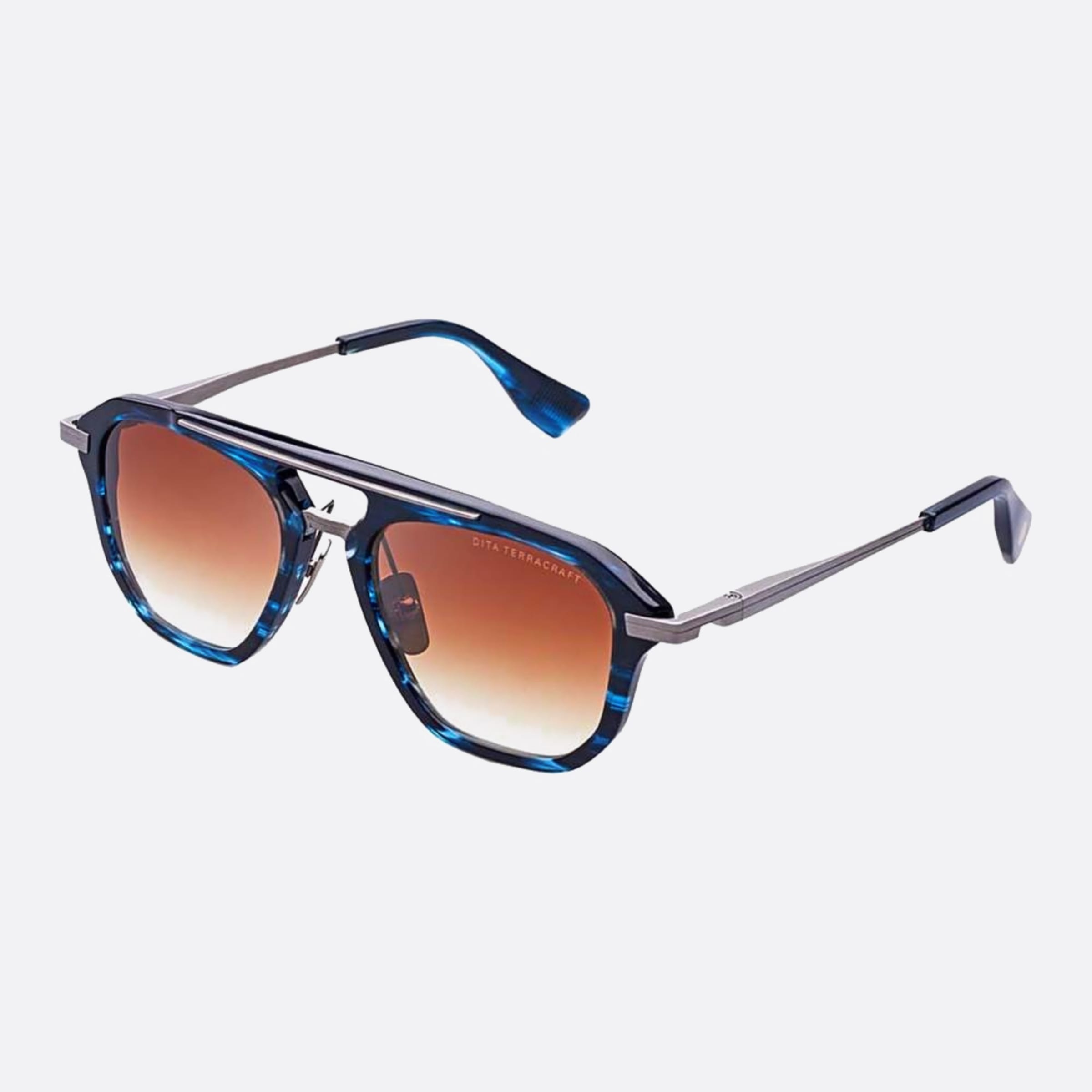Dita 03mm Terracraft Blue Geometric Unisex Sunglasses - Side View