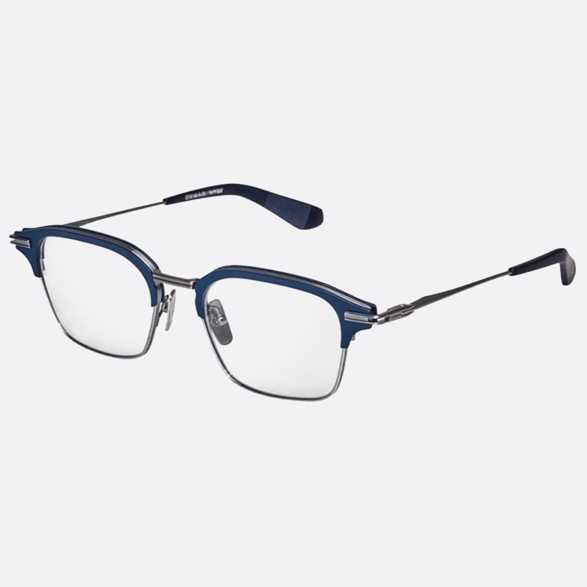 Dita 03mm Typographer Blue Geometric Unisex Eyeglasses - Side View