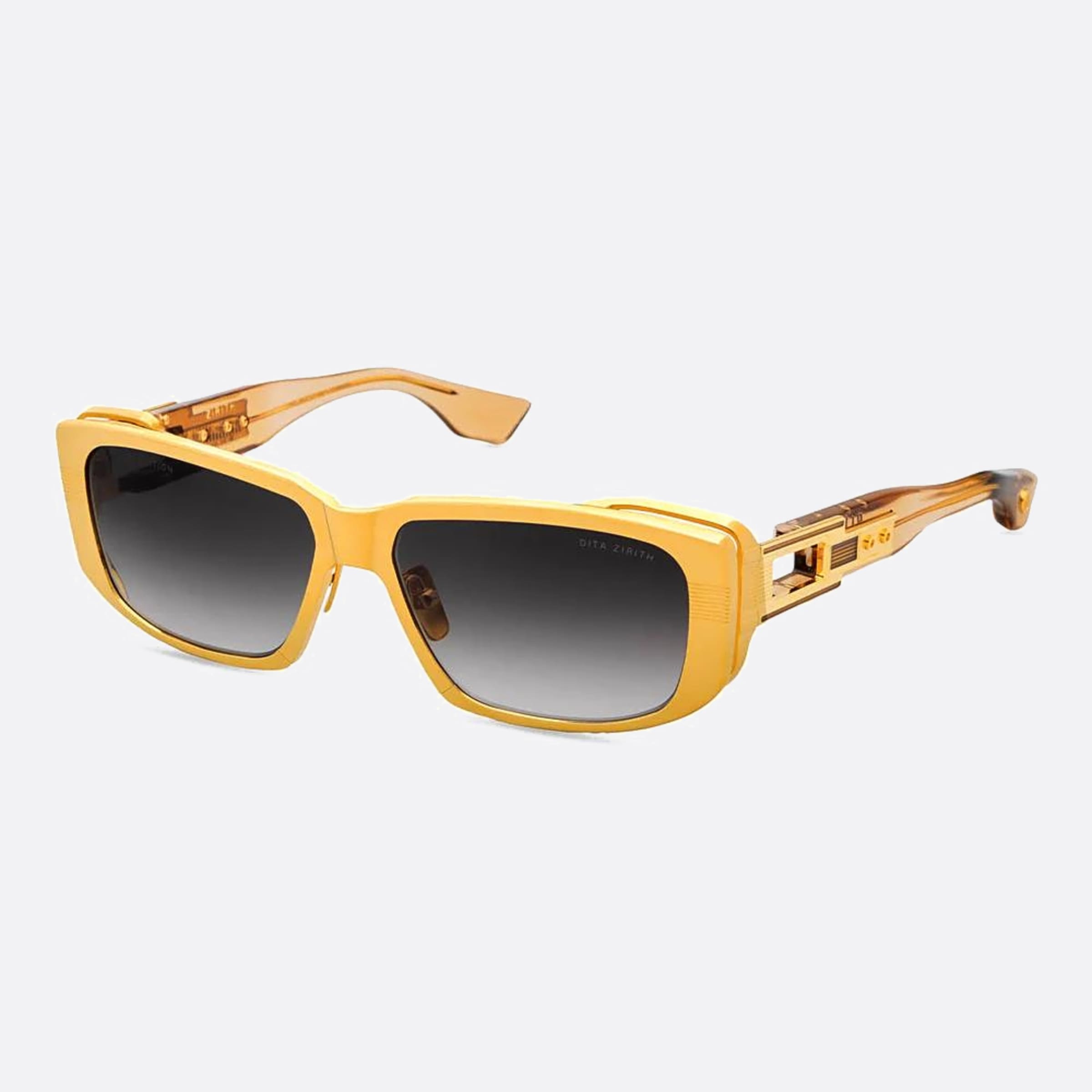 Dita 01mm Zirith Dts435 Yellow Rectangle Unisex Sunglasses - Side View