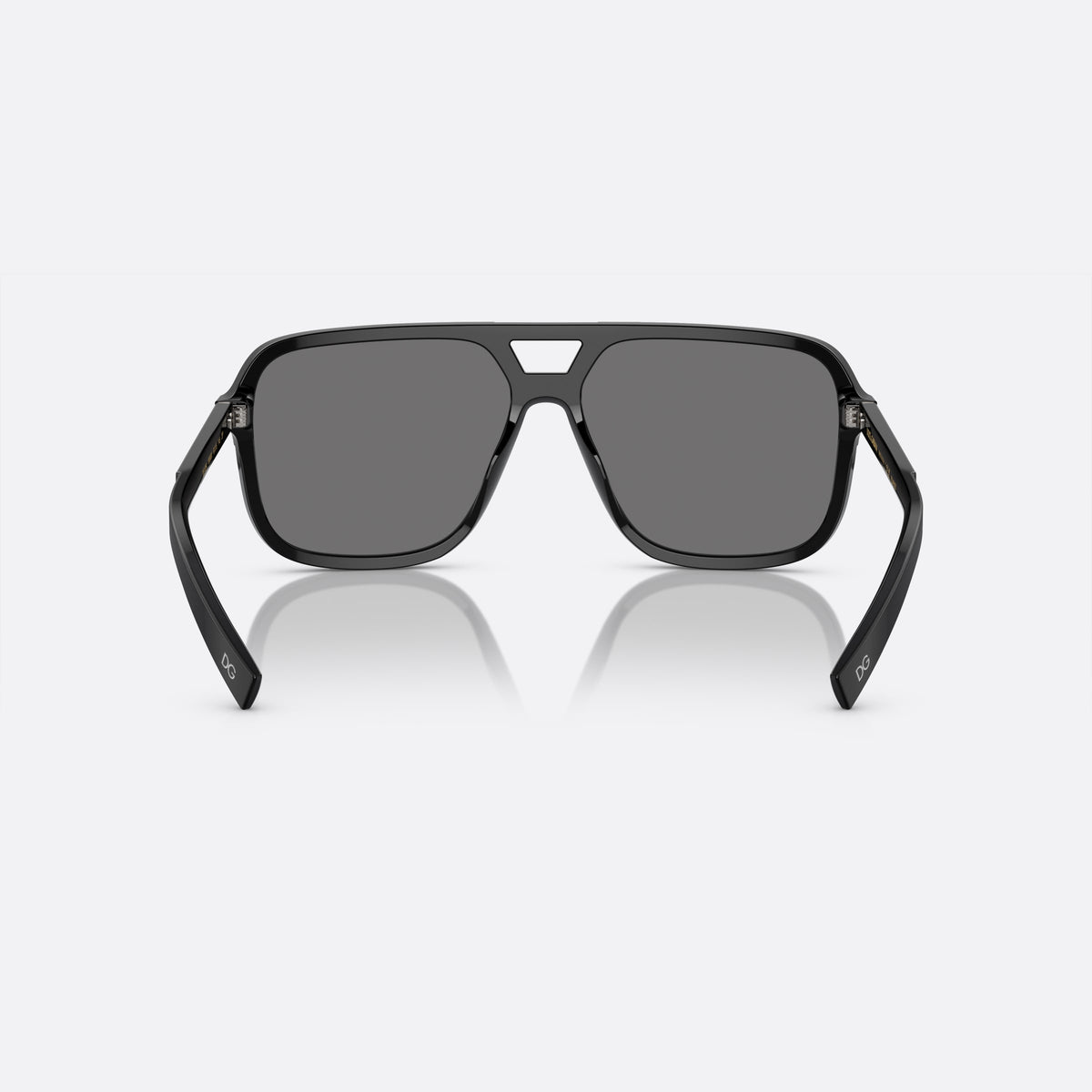 Ochelari de soare Dolce & Gabbana ANGEL DG 4354 1934/81 A, pilot negru, pentru bărbați, punte keyhole, litere ale brandului pe punte, balamale negre, vedere din spate