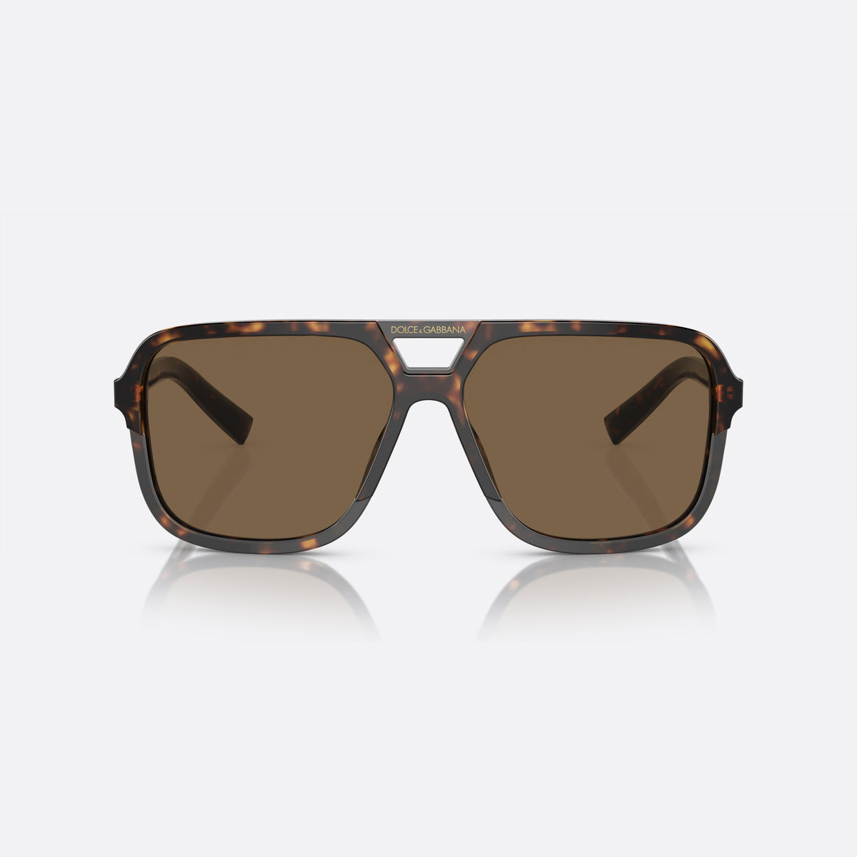 Dolce & Gabbana ANGEL DG 4354 502/73 sunglasses, havana pilot frame for men, double bridge with open cutout, full-rim frame, front view