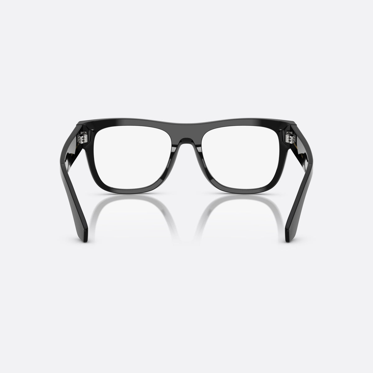 Dolce & Gabbana DG 3407 501 eyeglasses, black squared frame for men, plain solid bridge, brand lettering on temples, back view