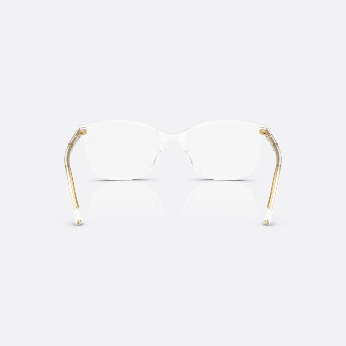 Dolce & Gabbana DG 3424 3133 eyeglasses, clear pantos frame for women, plain bridge, brand lettering on temples, full-rim frame, back view