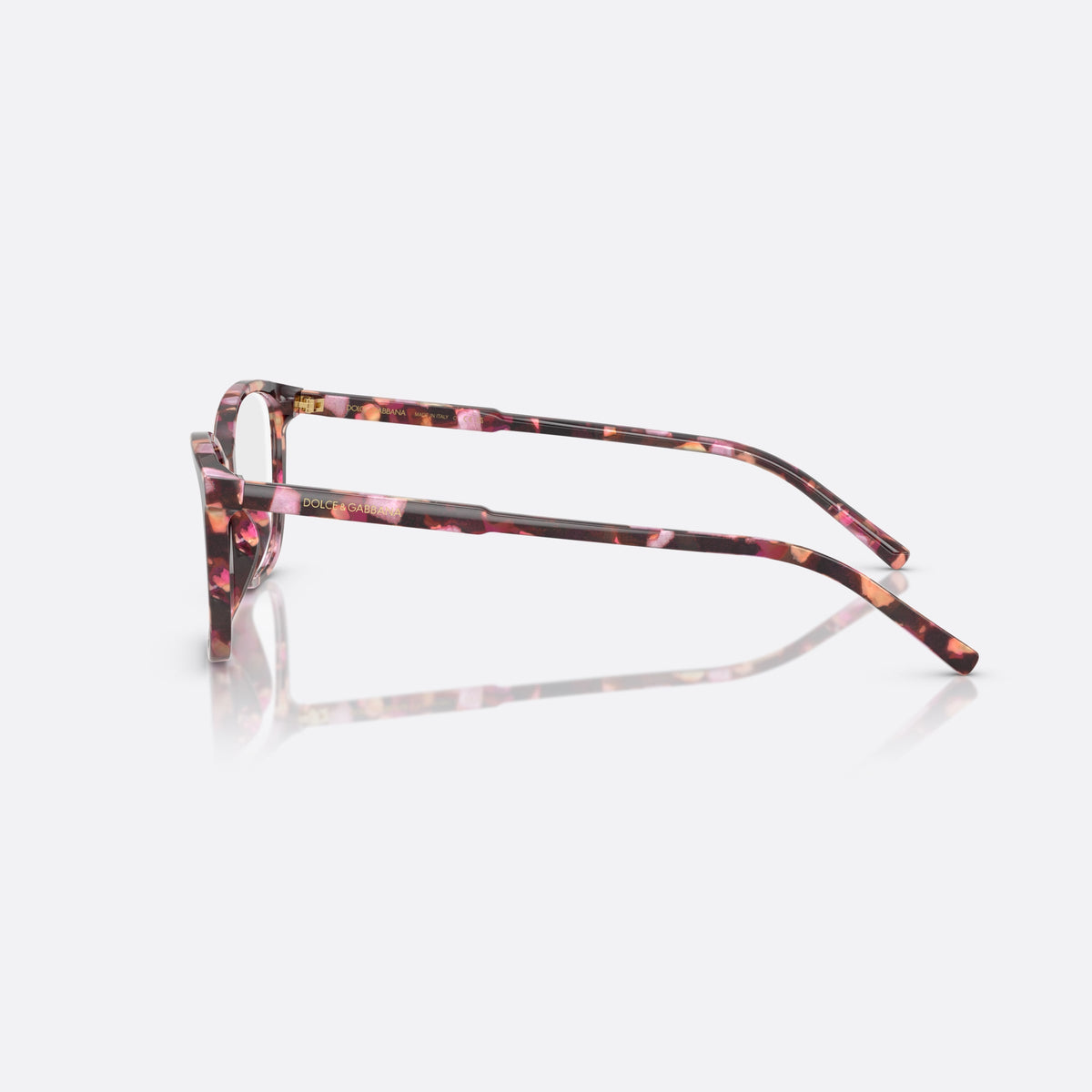 Rame ochelari de vedere Dolce & Gabbana DG 3424 3440, pantos havana, pentru femei, punte simplă cu plăcuțe integrate, ramă completă în față, vedere laterală