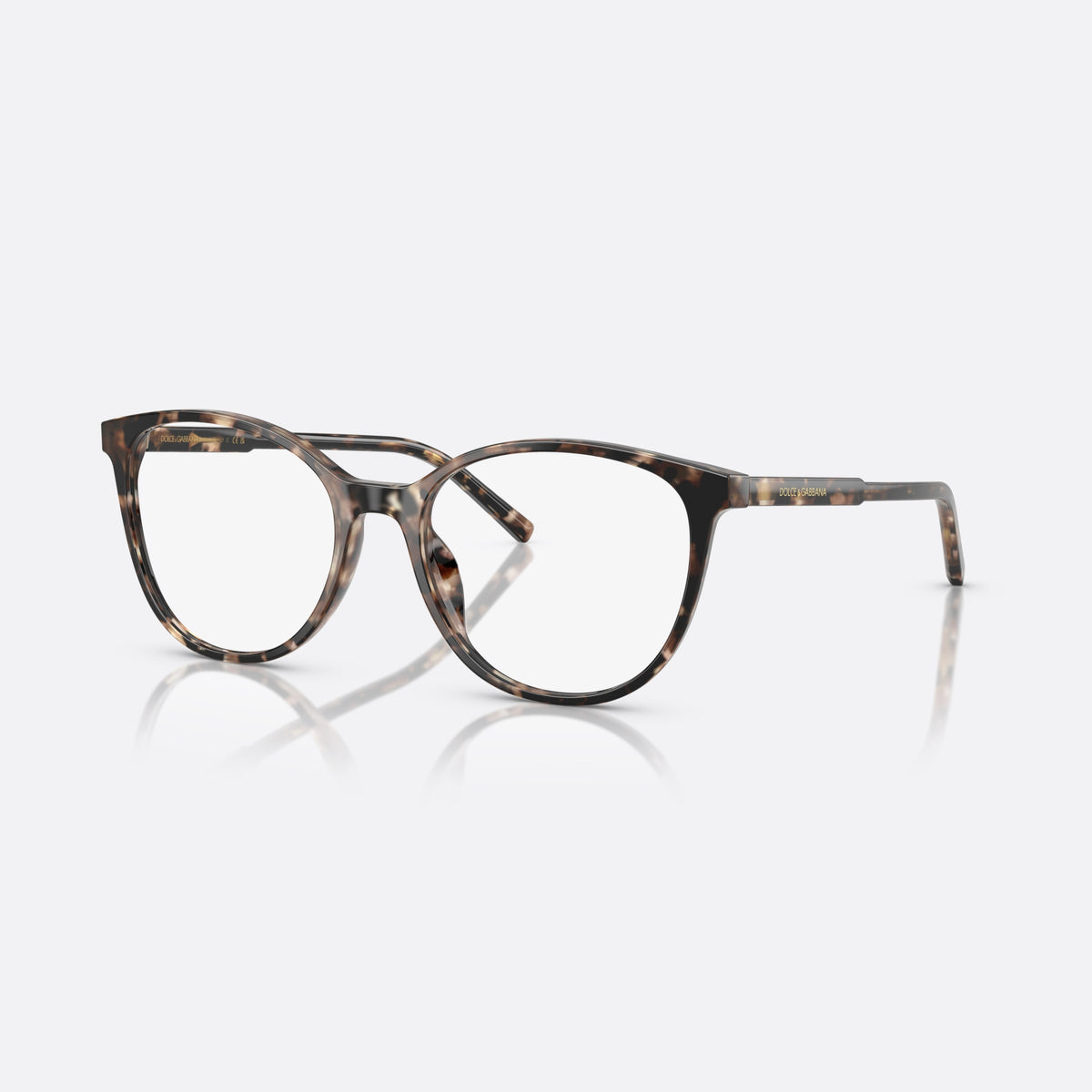 Rame ochelari de vedere Dolce & Gabbana DG 3425 3438, rotunzi havana, pentru femei, punte simplă din acetat, literele brandului pe brațe
