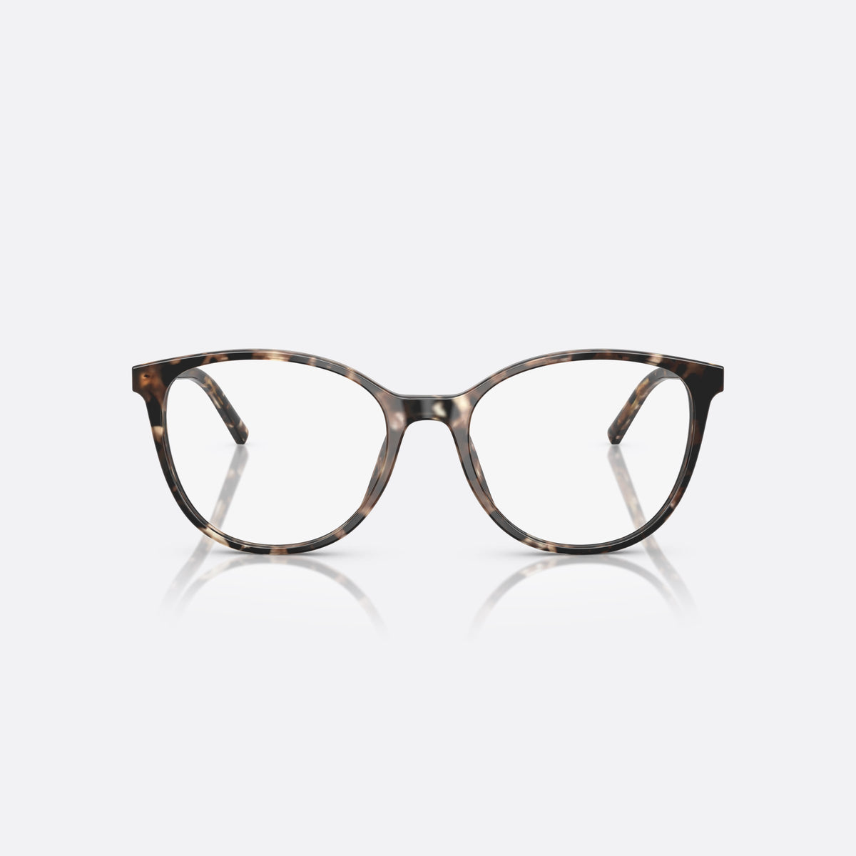 Rame ochelari de vedere Dolce & Gabbana DG 3425 3438, rotunzi havana, pentru femei, punte simplă din acetat, literele brandului pe brațe, vedere din față