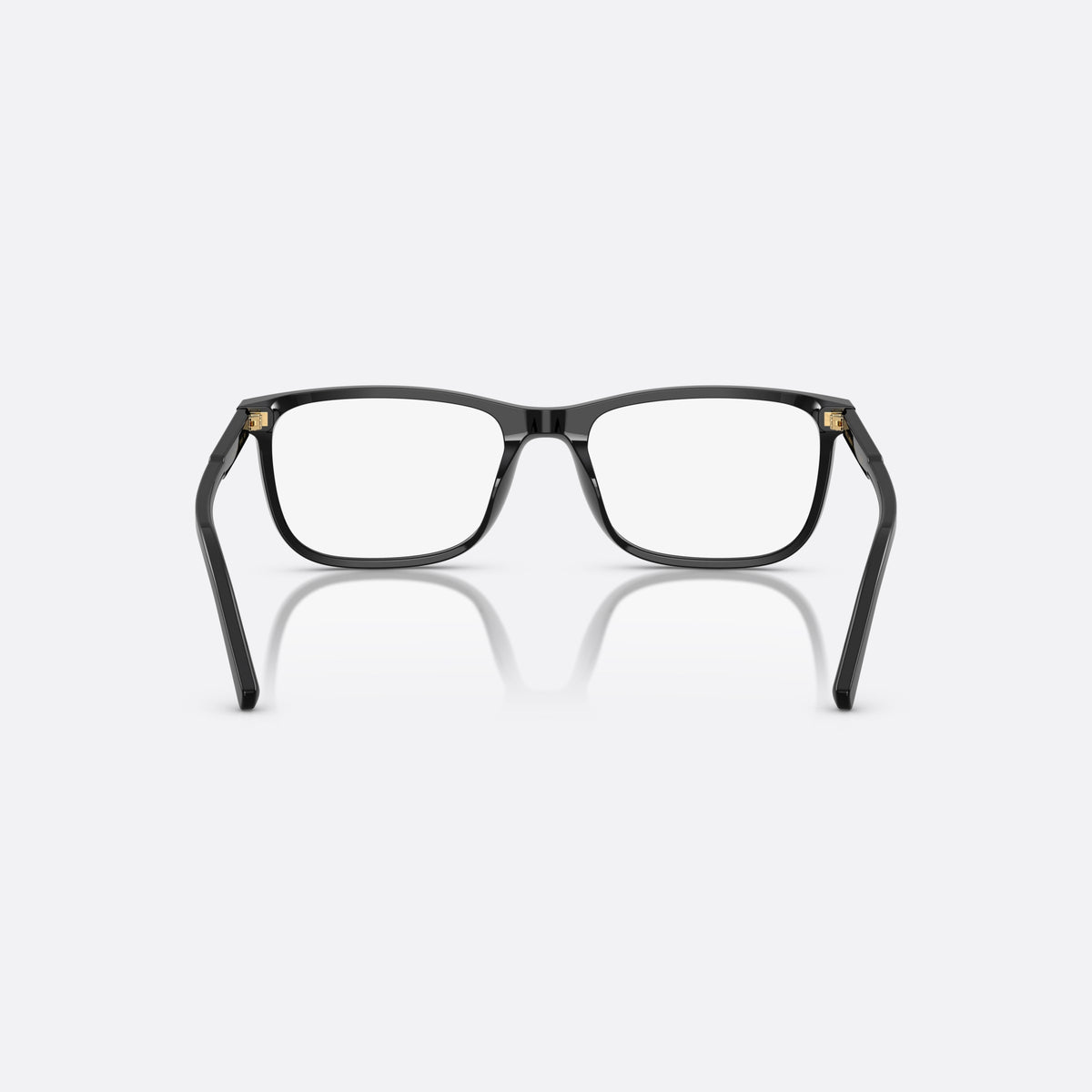 Dolce & Gabbana DG 3427 501 eyeglasses, black squared frame for men, plain bridge, brand lettering on temples, full-rim frame, back view