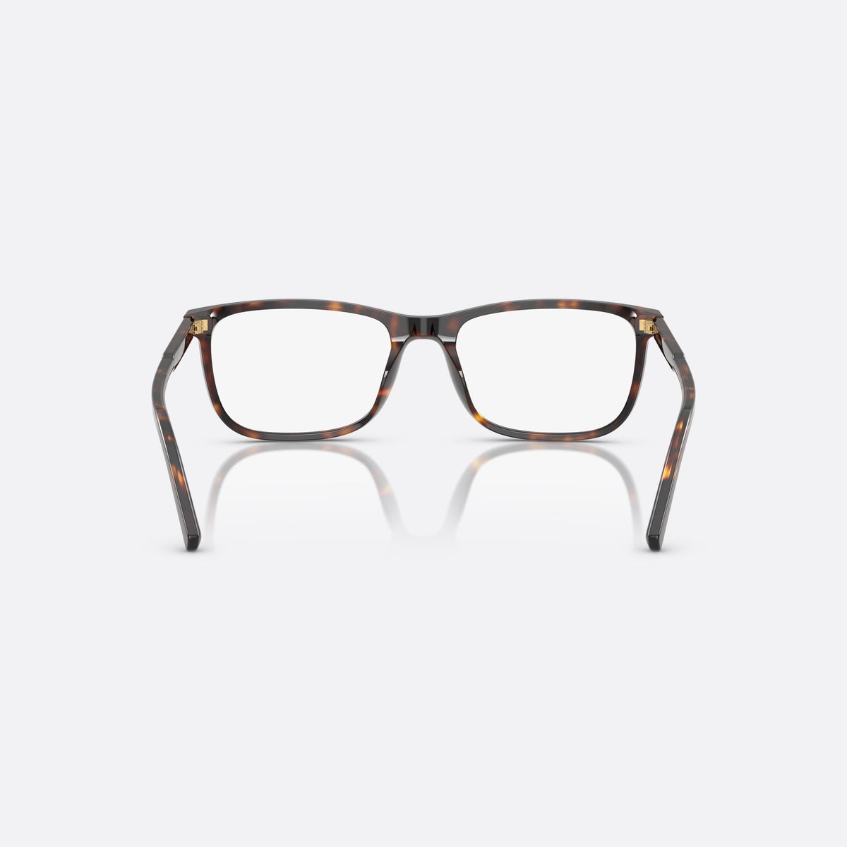 Dolce & Gabbana DG 3427 502 eyeglasses, havana squared frame for men, plain bridge, brand lettering on temples, full-rim frame, back view