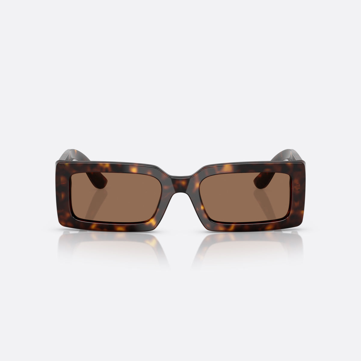 Dolce & Gabbana DG 4416 193573 sunglasses, havana geometric frame for women, plain bridge, brand lettering on temple, full-rim frame, front view