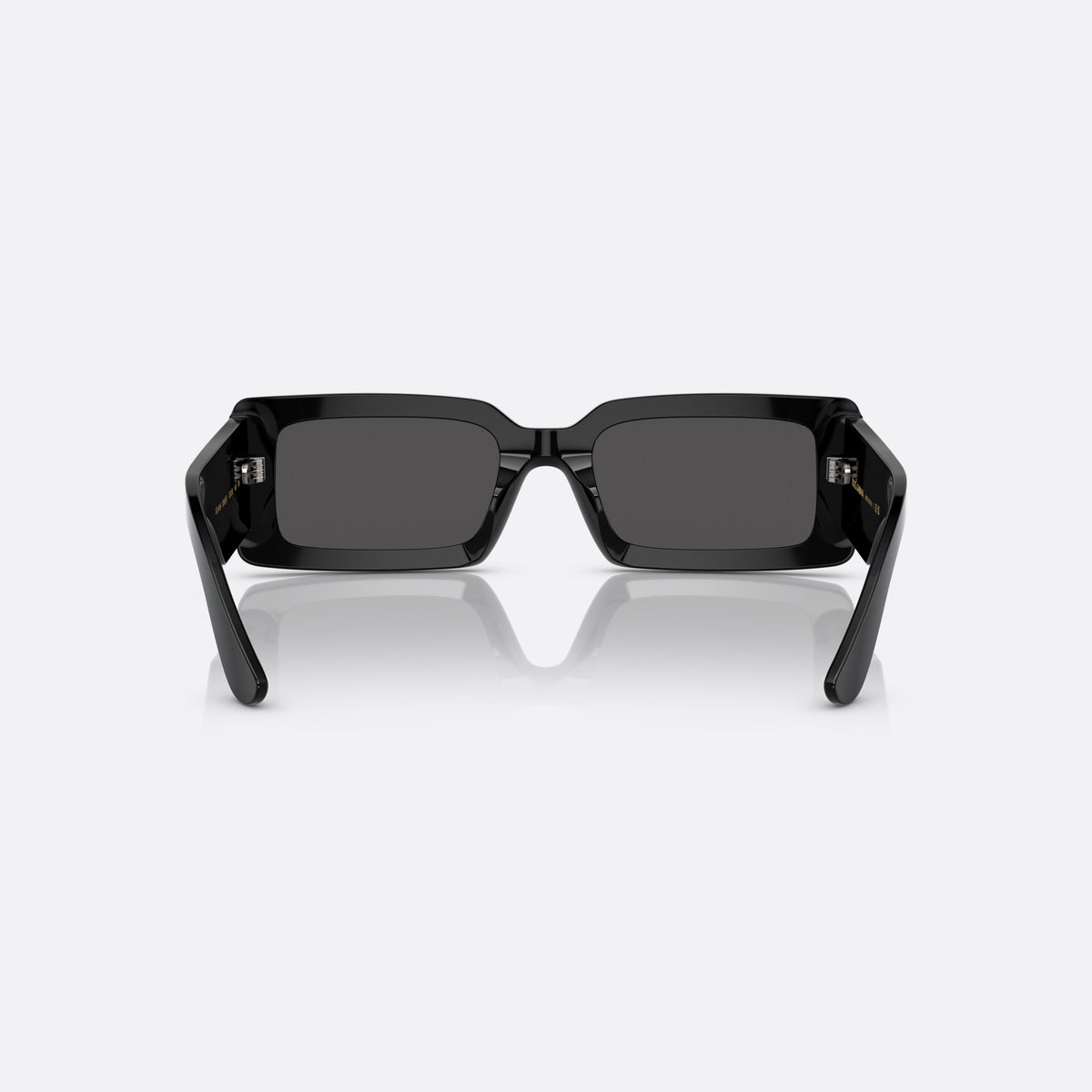 Dolce & Gabbana DG 4416 335587 sunglasses, black geometric frame for women, plain bridge, integrated into frame, wide tapered temples, back view