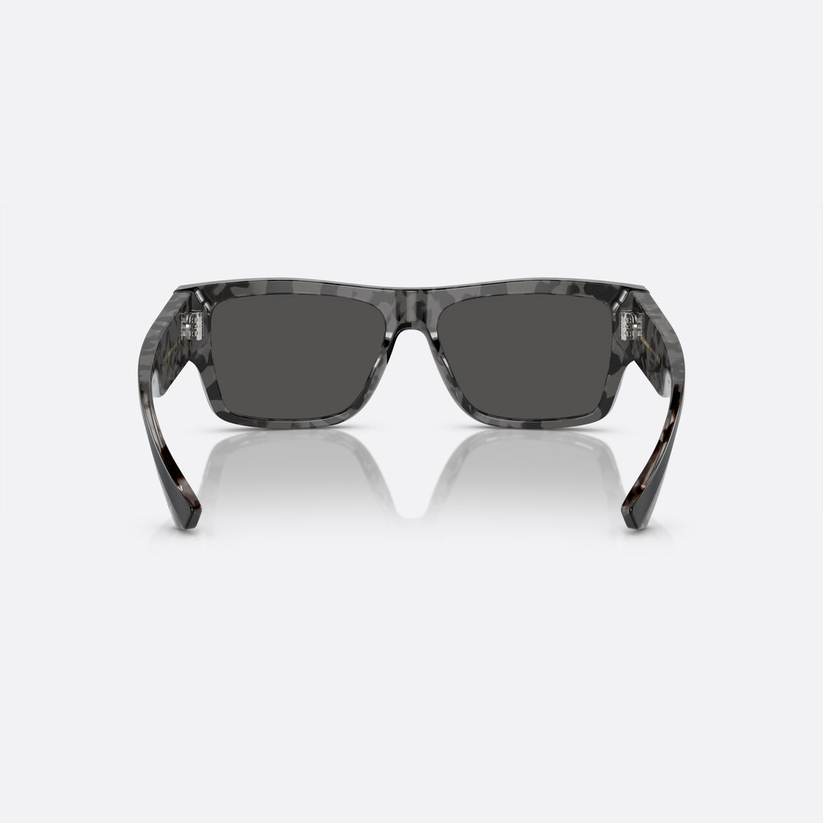Dolce & Gabbana DG 4451 340387 sunglasses, black squared frame for men, keyhole bridge, brand lettering on temple, full-rim frame, back view