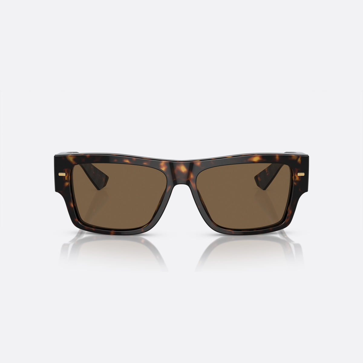 Ochelari de soare Dolce & Gabbana DG 4451 502/73, patrati havana, pentru bărbați, punte simplă, integrată în față, brațe late și plate, vedere din față