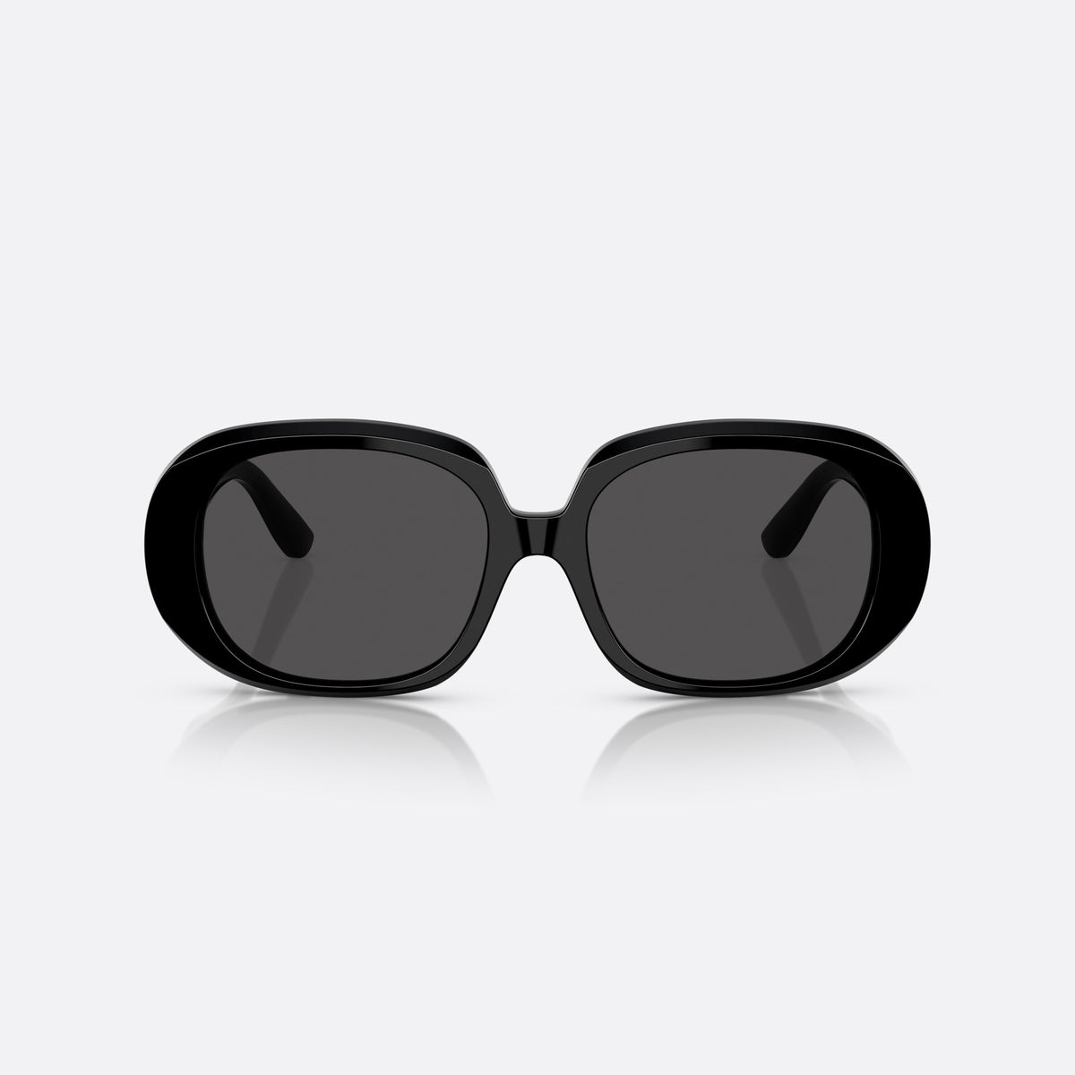 Dolce & Gabbana DG 4476 501/87 sunglasses, black oval frame for women, plain double-arch bridge, brand logo plaque on temples, front view