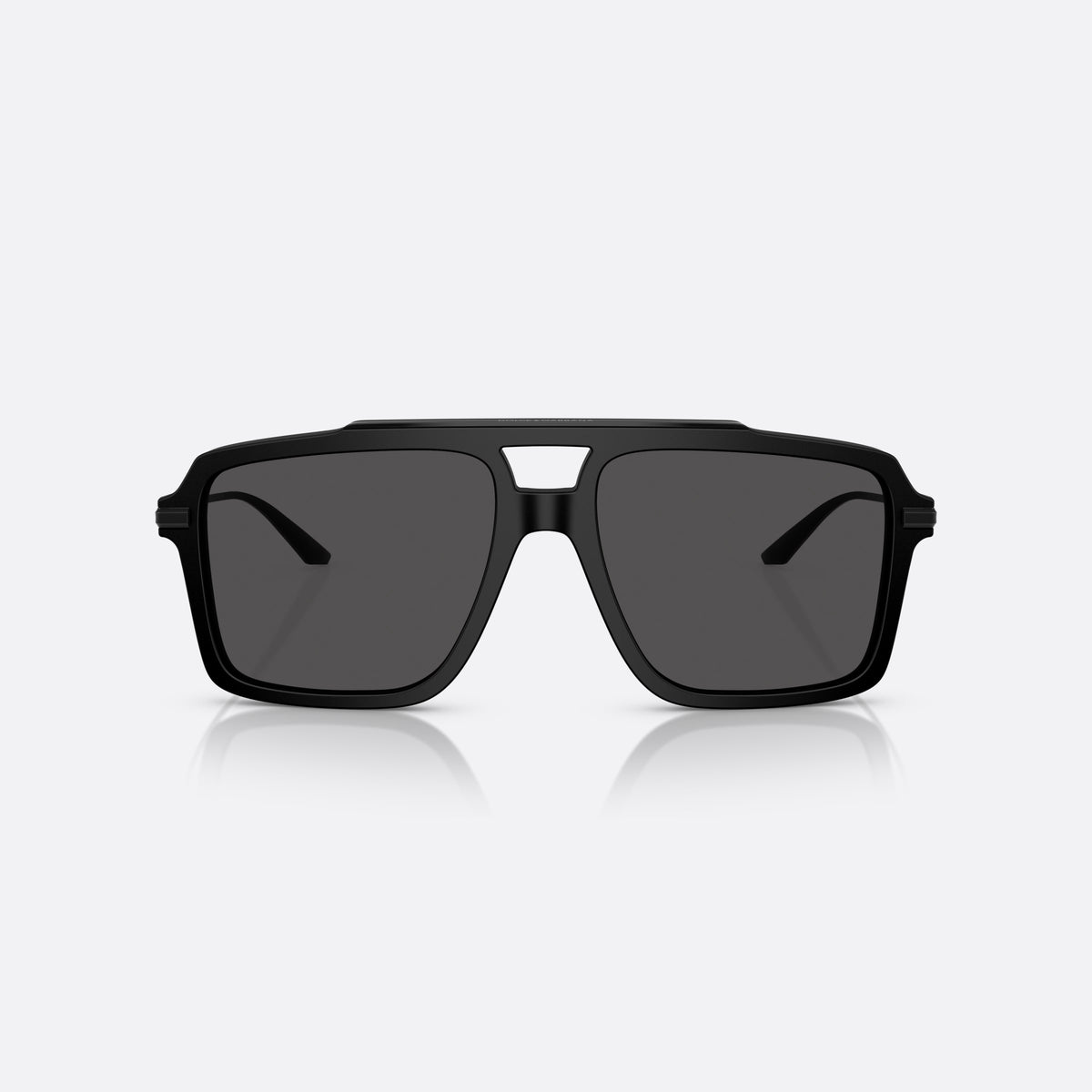 Ochelari de soare Dolce & Gabbana DG 4477 252587, patrati negru, pentru bărbați, punte keyhole, literele brandului pe brațe, vedere din față
