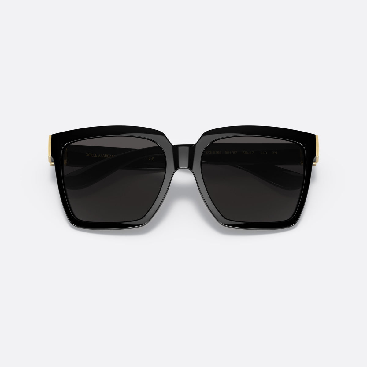 Ochelari de soare Dolce & Gabbana DG 6165 501/87 I, patrati negru, pentru femei, cu brațele pliate