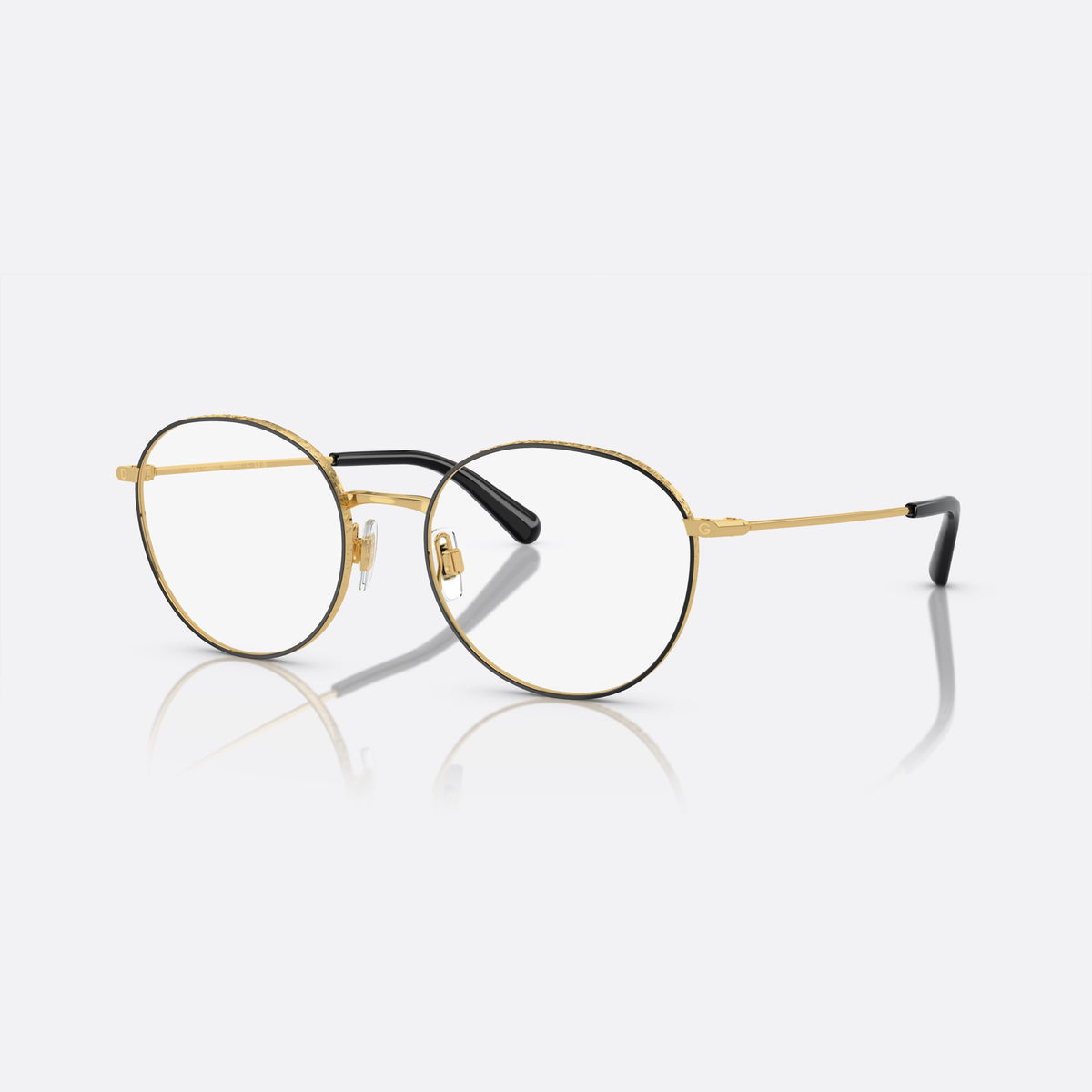 Rame ochelari de vedere Dolce & Gabbana DG1322 1334, rotunzi auriu, pentru femei, punte metalică simplă, logo al brandului pe balama