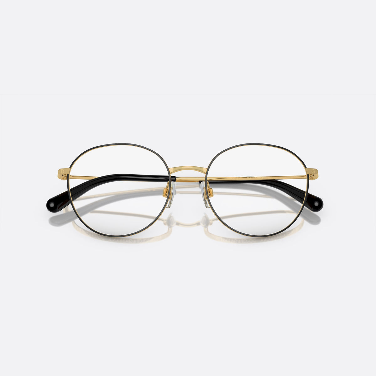 Rame ochelari de vedere Dolce & Gabbana DG1322 1334, rotunzi auriu, pentru femei, punte metalică simplă, logo al brandului pe balama, cu brațele pliate