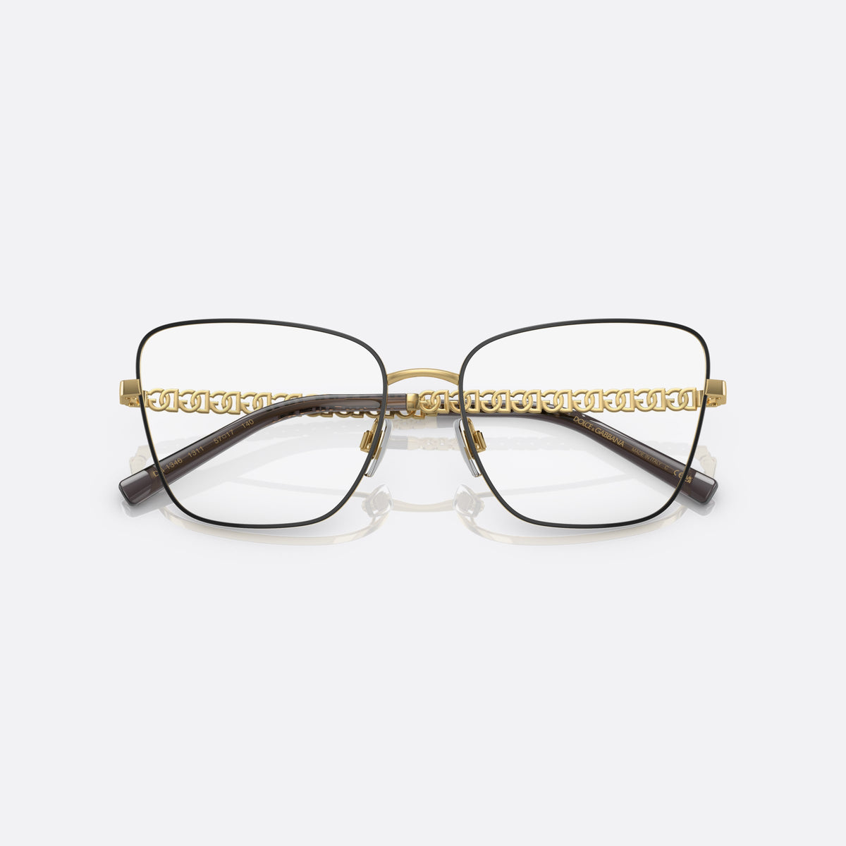 Rame ochelari de vedere Dolce & Gabbana DG1346 1311, fluture auriu, pentru femei, punte metalică simplă, logo-ul brandului pe brațe