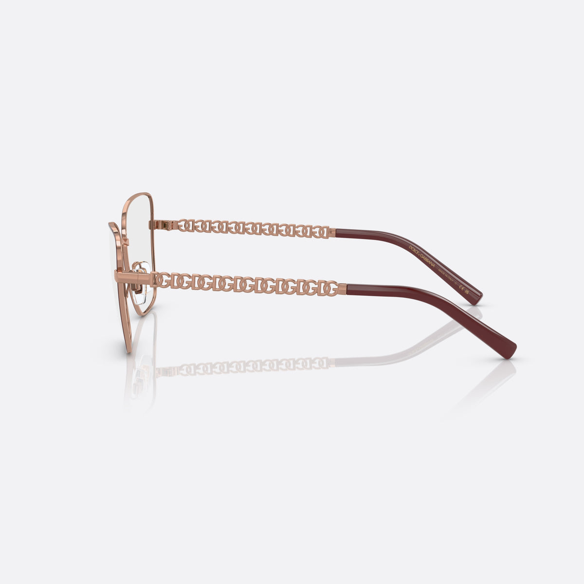 Rame ochelari de vedere Dolce & Gabbana DG1346 1333, fluture roz, pentru femei, punte metalică simplă, literele brandului pe brațe