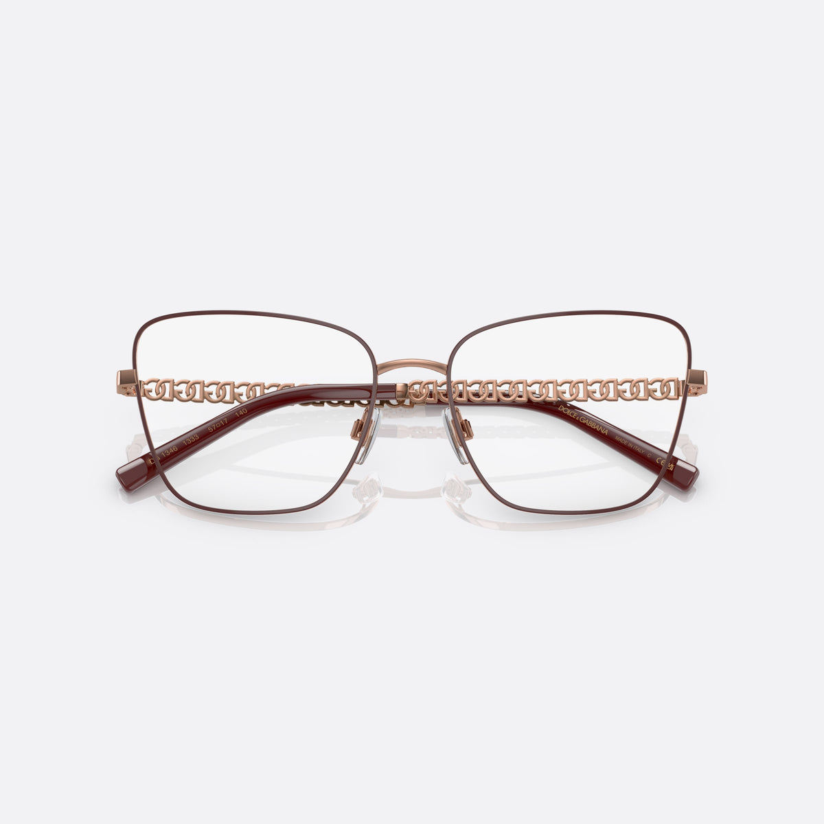Rame ochelari de vedere Dolce & Gabbana DG1346 1333, fluture roz, pentru femei, punte metalică simplă, literele brandului pe brațe