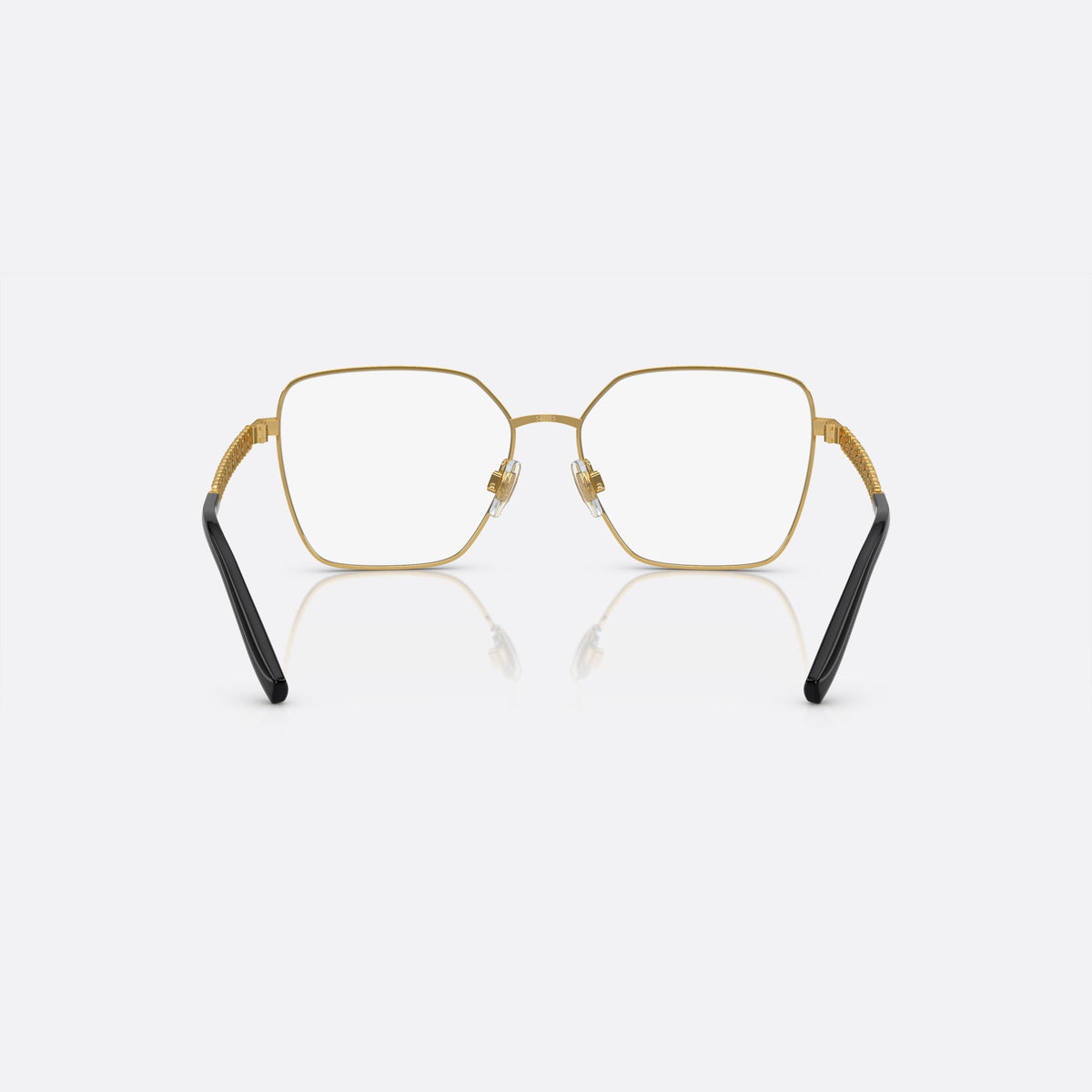 Rame ochelari de vedere Dolce & Gabbana DG1351 1334, patrati negru, pentru femei, punte metalică simplă, logo-ul brandului pe brațe, vedere din spate