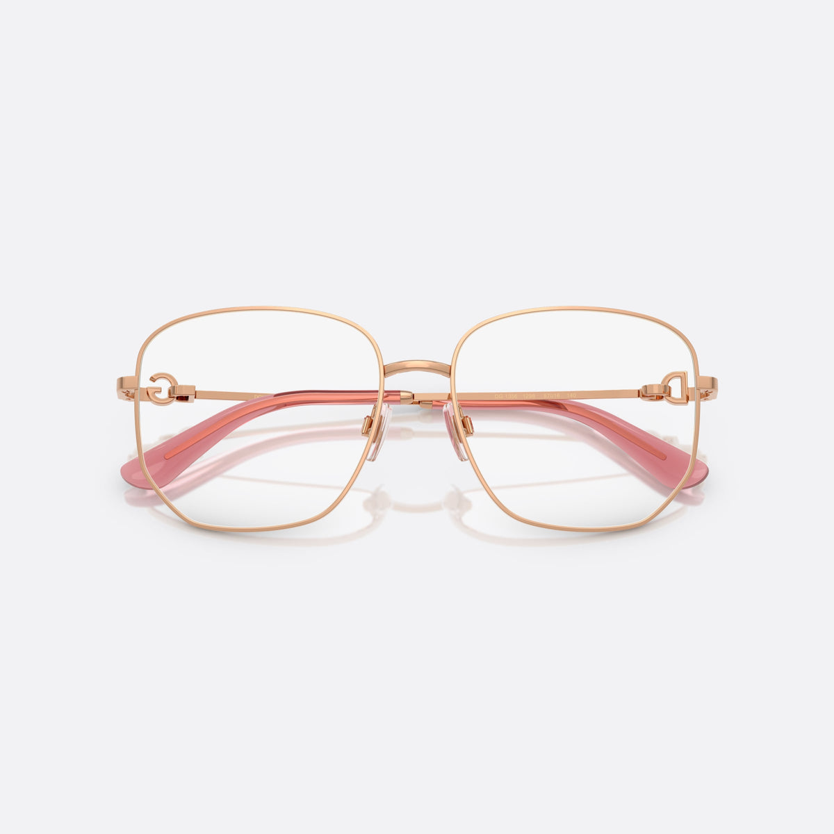 Rame ochelari de vedere Dolce & Gabbana DG1356 1298, phantos auriu, pentru femei, punte metalică simplă, placă cu logoul brandului pe brațe, cu brațele pliate