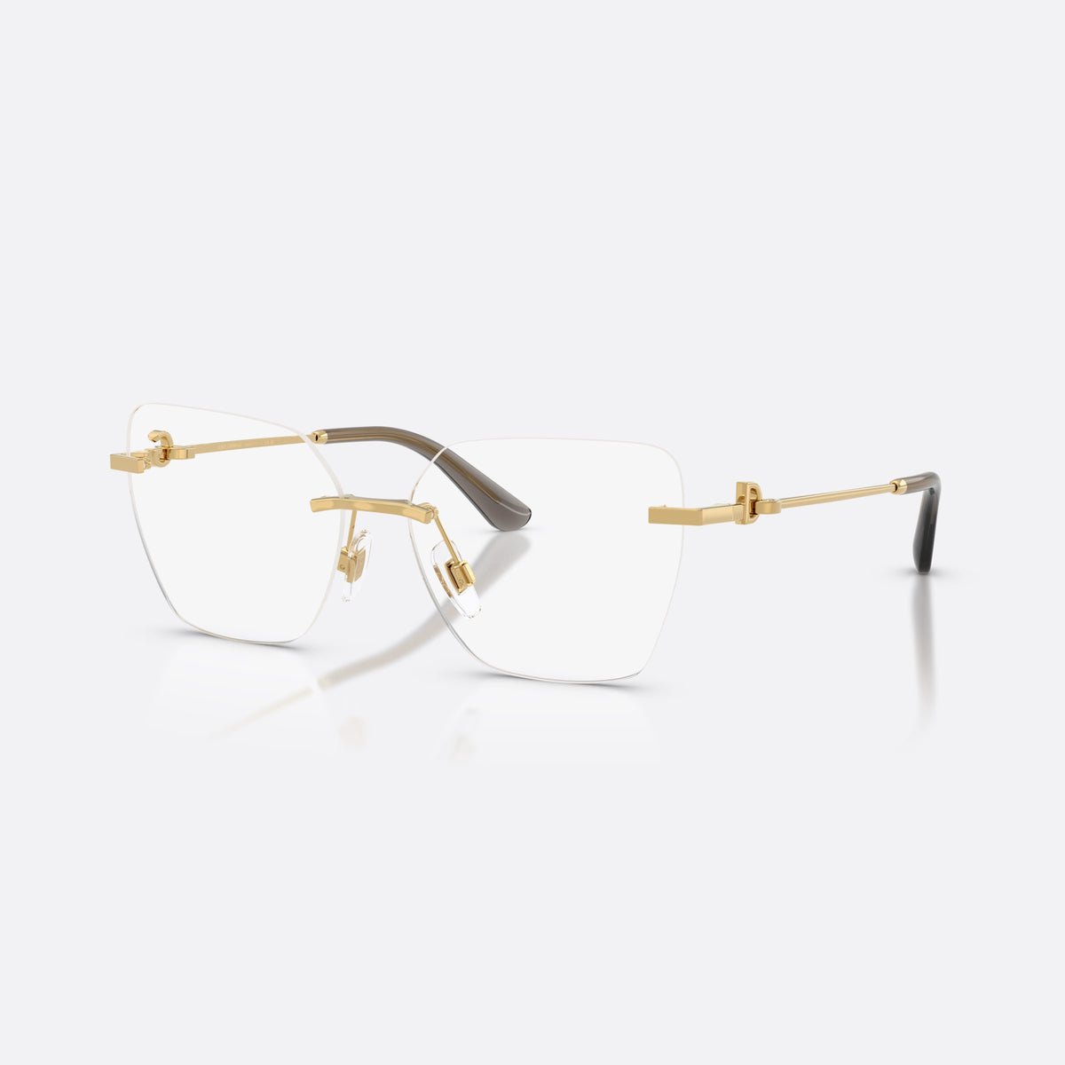 Dolce & Gabbana DG1363 02 eyeglasses, gold cat eye frame for women, metal bridge with gold-tone finish, brand logo on temples