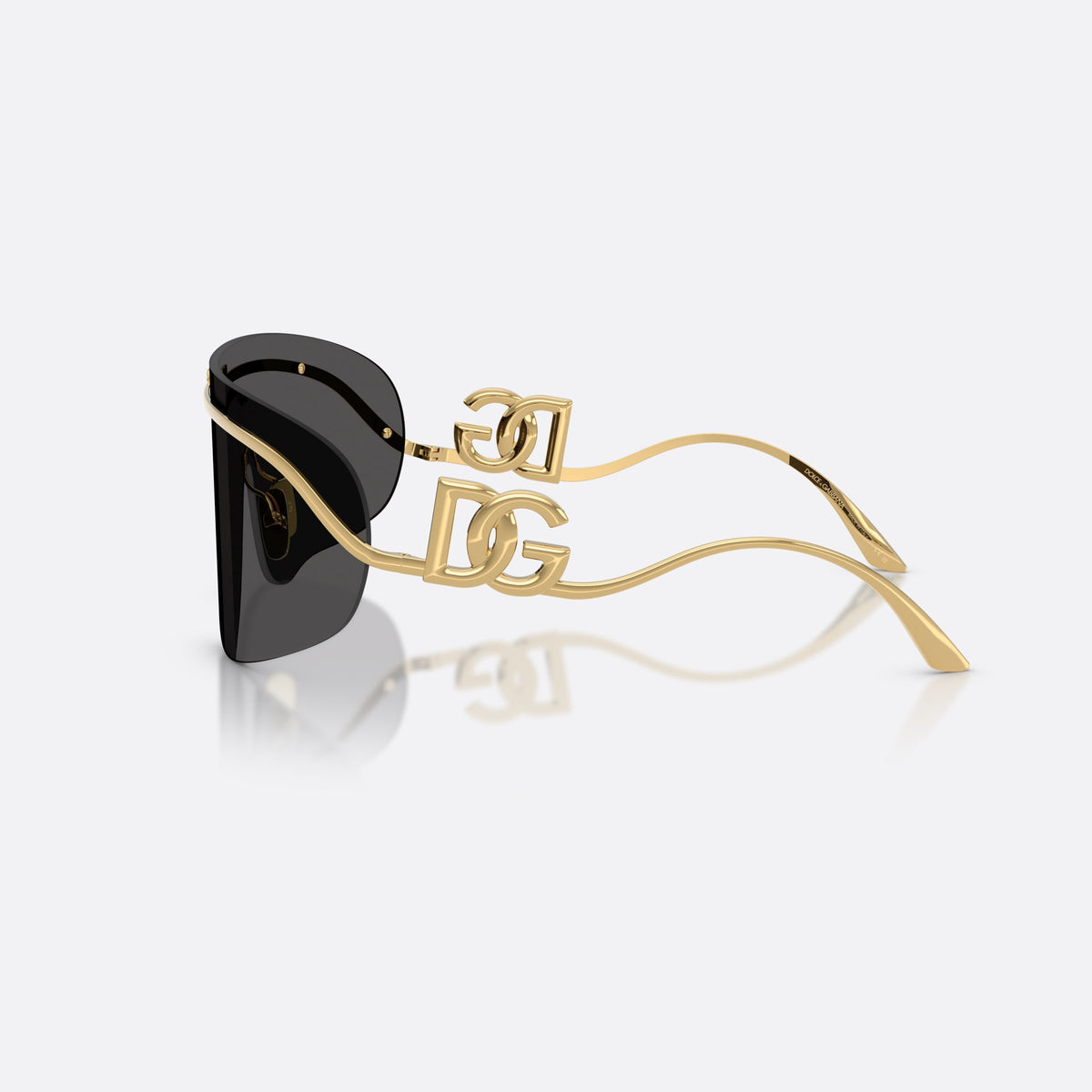 Ochelari de soare Dolce & Gabbana DG2320 02/87, pillow auriu, pentru femei, punte integrată cu accente metalice, vedere laterală