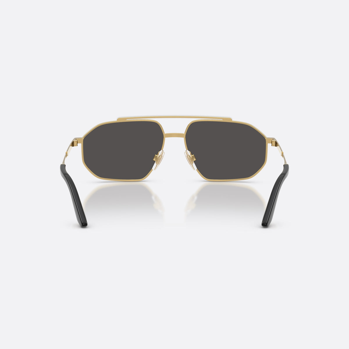 Ochelari de soare Dolce & Gabbana DG2328 131387, pilot auriu, pentru bărbați, punte dublă cu bară superioară, ramă completă metalică, vedere din spate