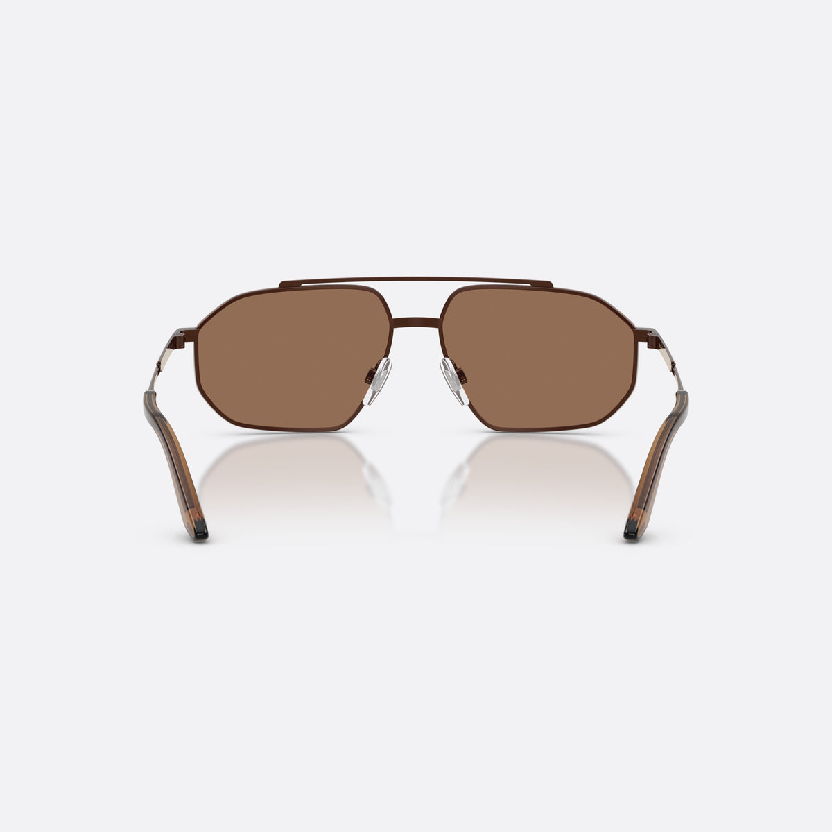 Ochelari de soare Dolce & Gabbana DG2328 133673, pilot maro, pentru bărbați, punte dublă cu bară superioară, ramă completă, vedere din spate