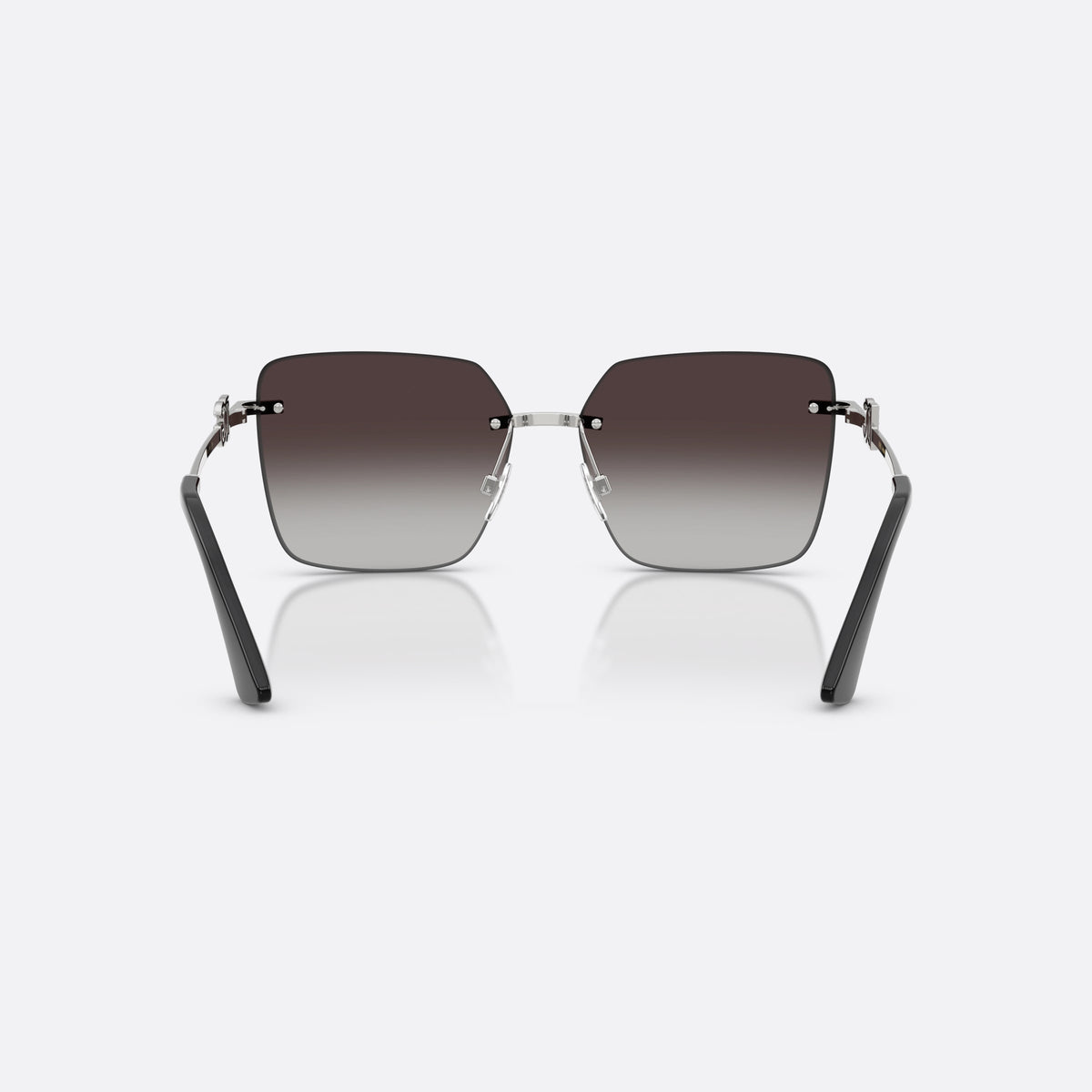 Dolce & Gabbana DG2332B 05/8G sunglasses, silver square frame for women, brand logo plaque on temples, back view