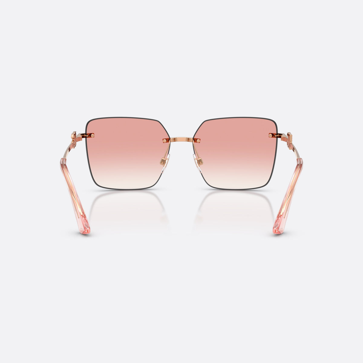 Ochelari de soare Dolce & Gabbana DG2332B 12988D, patrati auriu, pentru femei, punte metalică cu cristale, vârfuri de brațe înguste, vedere din spate