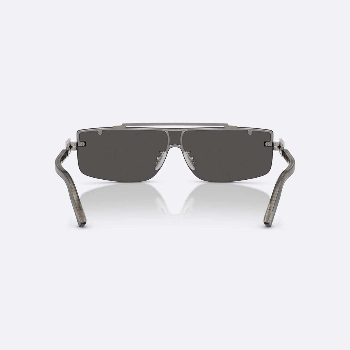 Dolce & Gabbana DG2335 04/87 sunglasses, grey rectangle frame for men, double bridge with top bar, integrated nose pads, back view