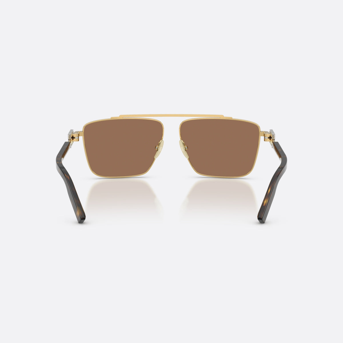 Dolce & Gabbana DG2336 02/73 sunglasses, gold square frame for men, double bridge with top bar, full-rim metal frame, back view
