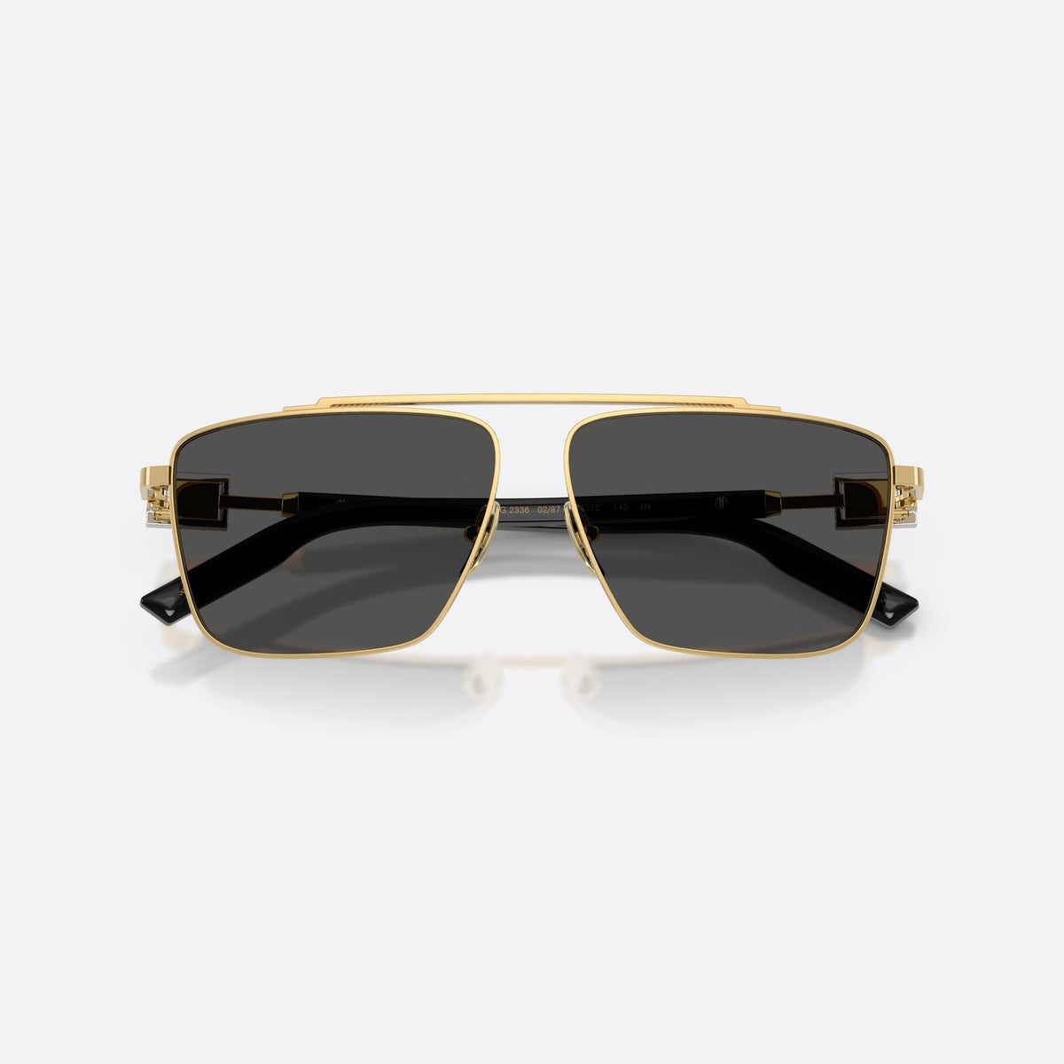 Ochelari de soare Dolce & Gabbana DG2336 02/87, patrati auriu, pentru bărbați, punte dublă cu bară superioară, brațe subțiri cu plăcuță, cu brațele pliate