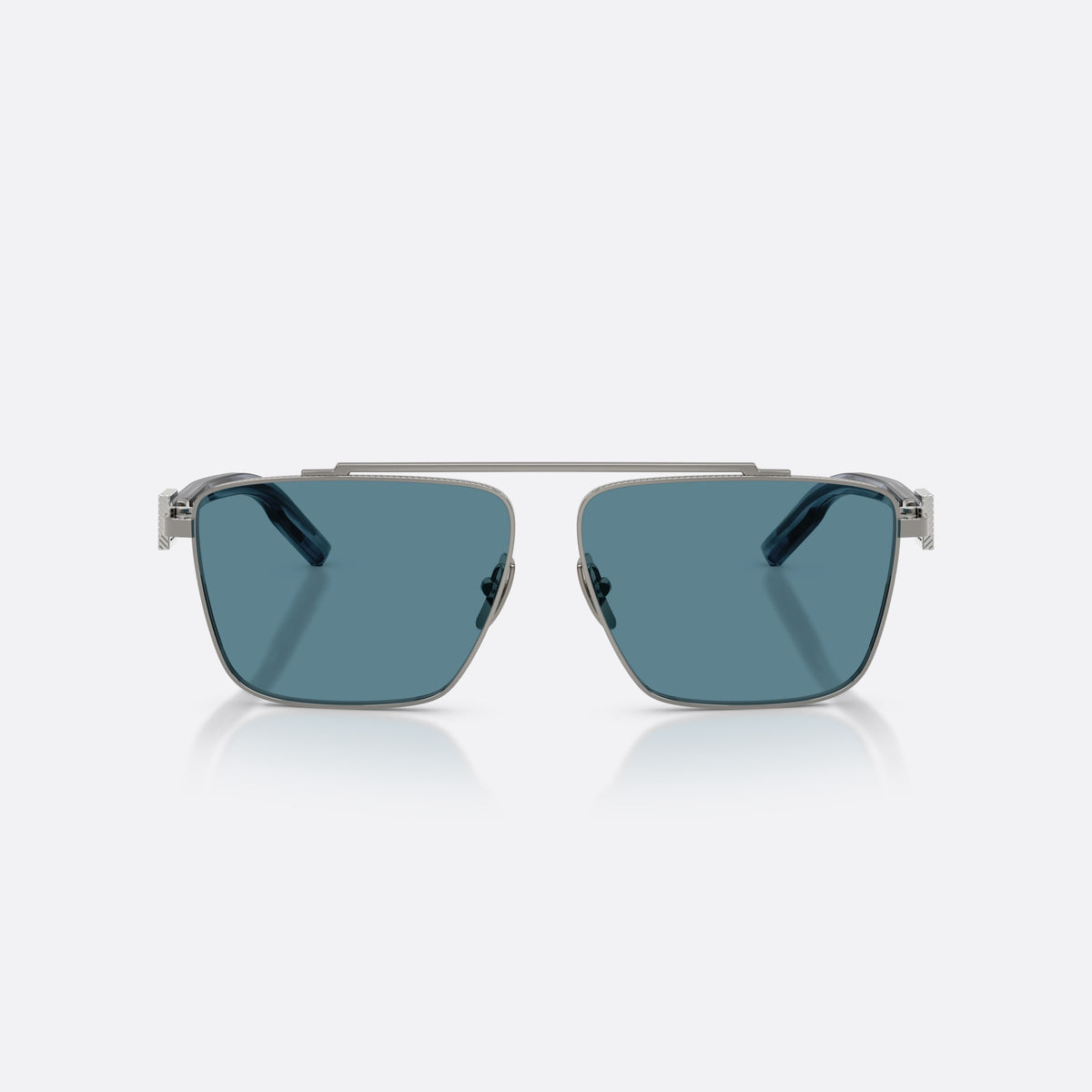 Ochelari de soare Dolce & Gabbana DG2336 04/80, patrati gri, pentru bărbați, punte dublă cu bară superioară, brațe subțiri cu placă, vedere din față
