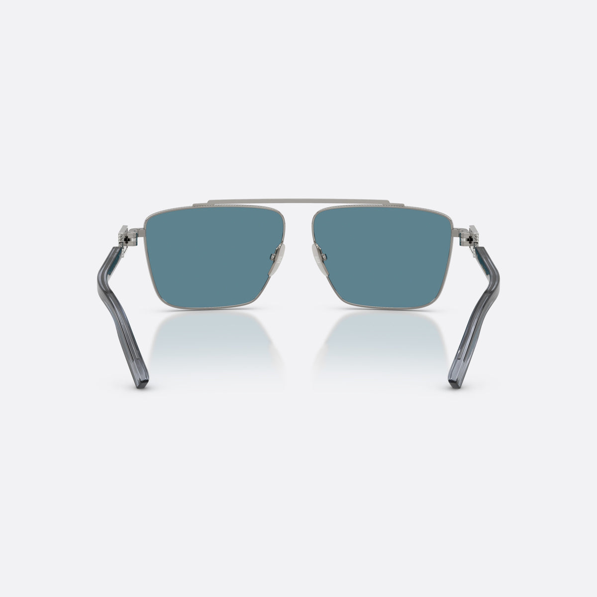 Ochelari de soare Dolce & Gabbana DG2336 04/80, patrati gri, pentru bărbați, punte dublă cu bară superioară, brațe subțiri cu placă, vedere din spate