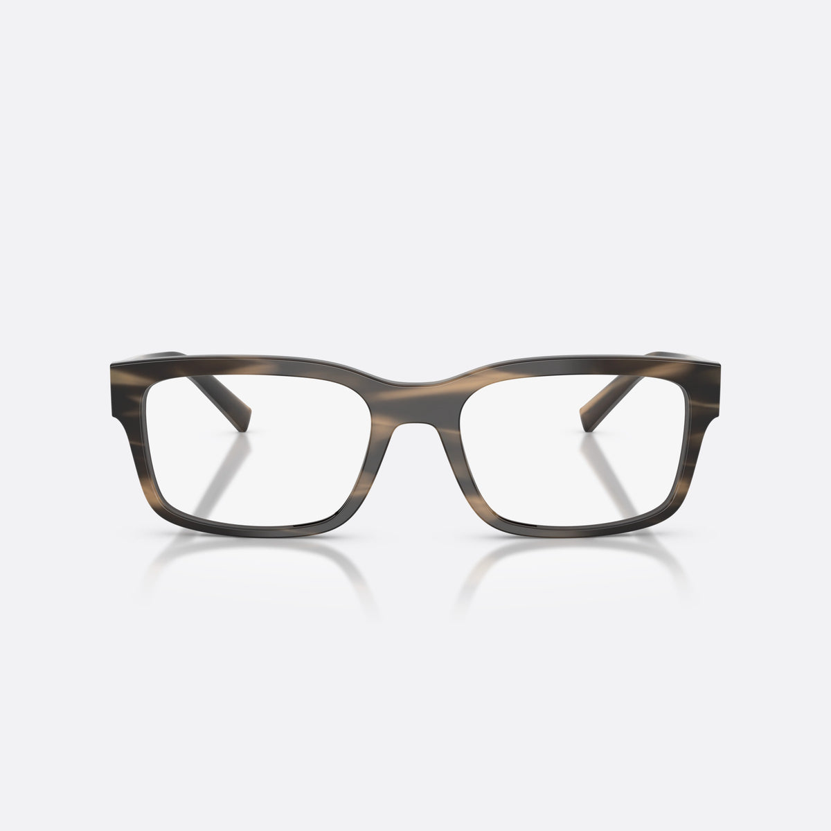 Rame ochelari de vedere Dolce & Gabbana DG3352 3200, rectangulari maro, pentru bărbați, punte simplă tip șa, logo al brandului pe braț, vedere din față